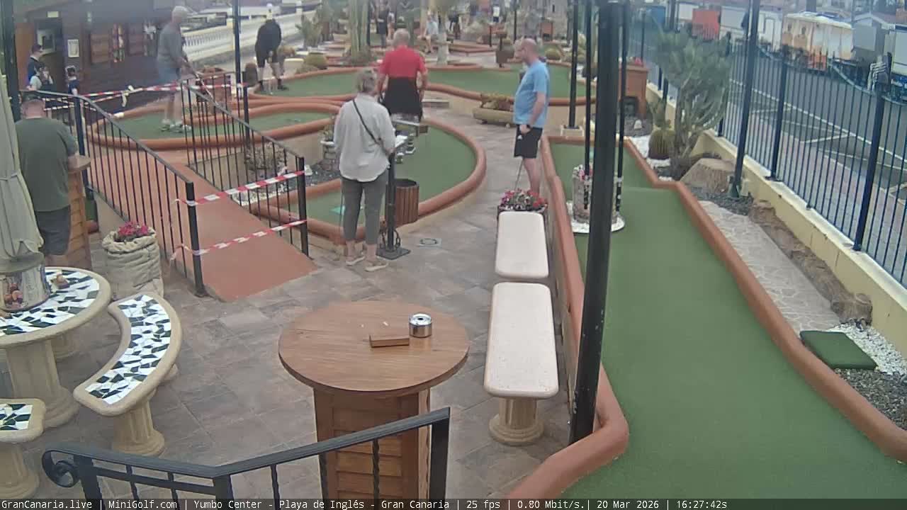 Gran Canaria, Yumbo Centrum Shopping Mall Mini Golf Field Live Cam - Playa del Inglés, San Bartolomé de Tirajana, Gran Canaria, Canary Islands (Canarias), Spain