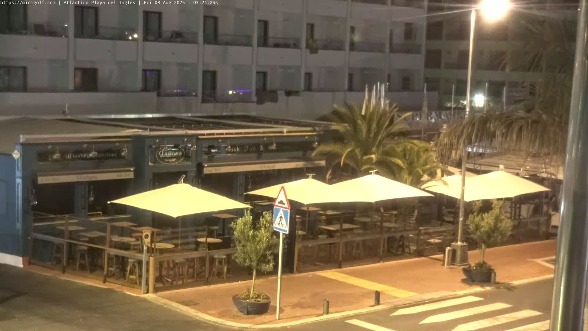 Gran Canaria, Playa del Ingles City & Atlantico Mini Golf Field Live Cam - Playa del Inglés, San Bartolomé de Tirajana, Gran Canaria, Canary Islands (Canarias), Spain