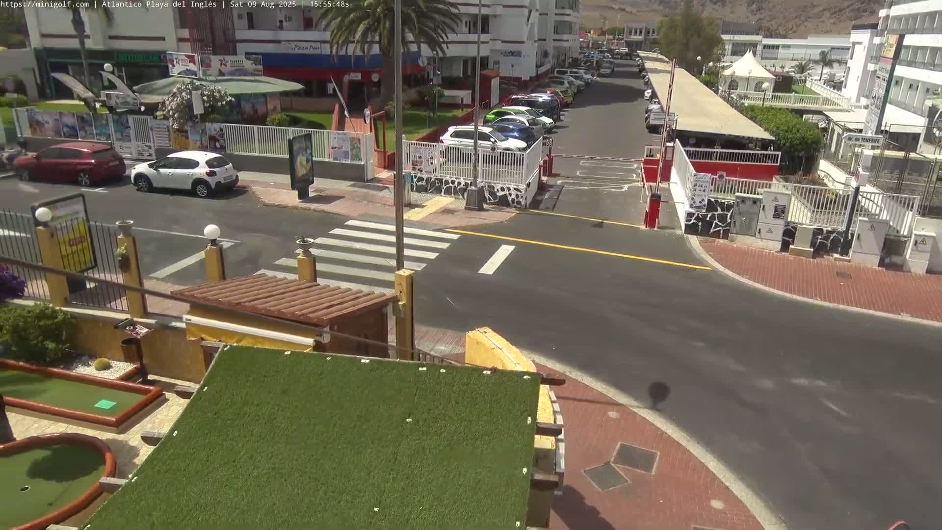 Gran Canaria, Playa del Ingles City & Atlantico Mini Golf Field Live Cam - Playa del Inglés, San Bartolomé de Tirajana, Gran Canaria, Canary Islands (Canarias), Spain