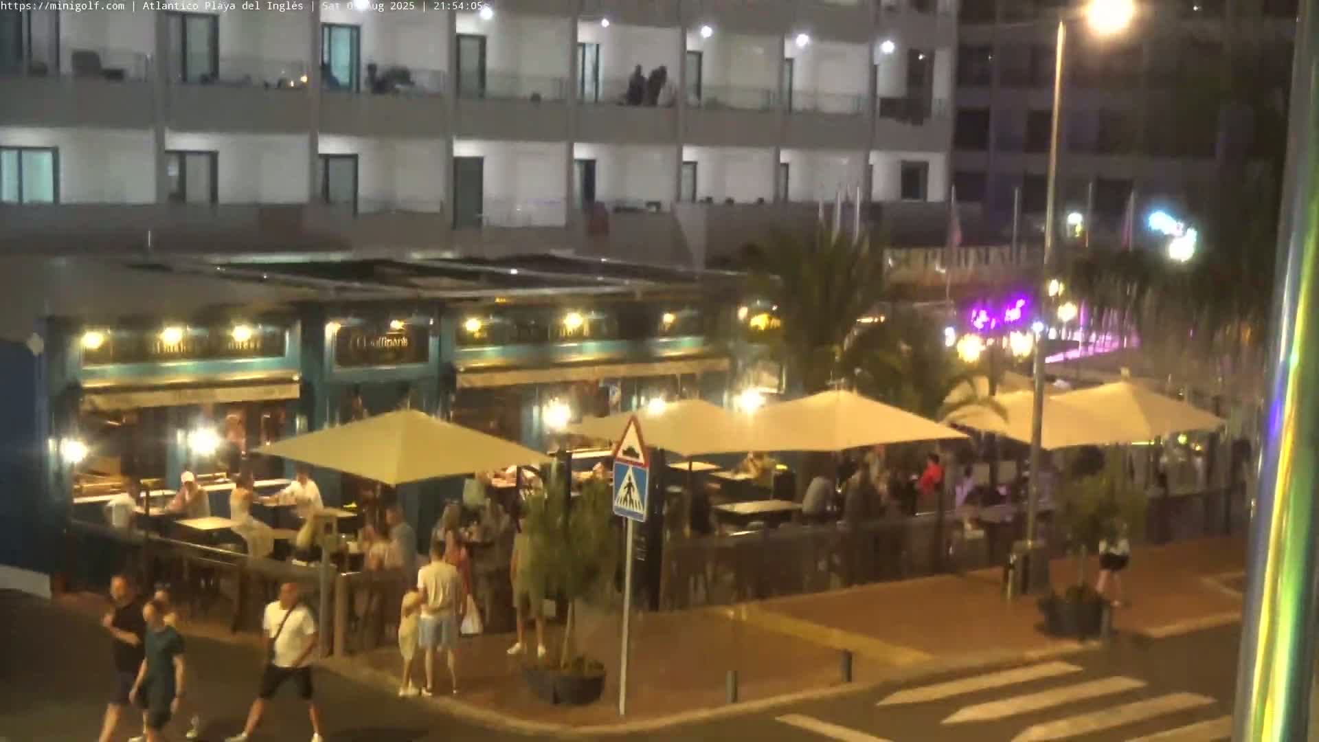 Gran Canaria, Playa del Ingles City & Atlantico Mini Golf Field Live Cam - Playa del Inglés, San Bartolomé de Tirajana, Gran Canaria, Canary Islands (Canarias), Spain