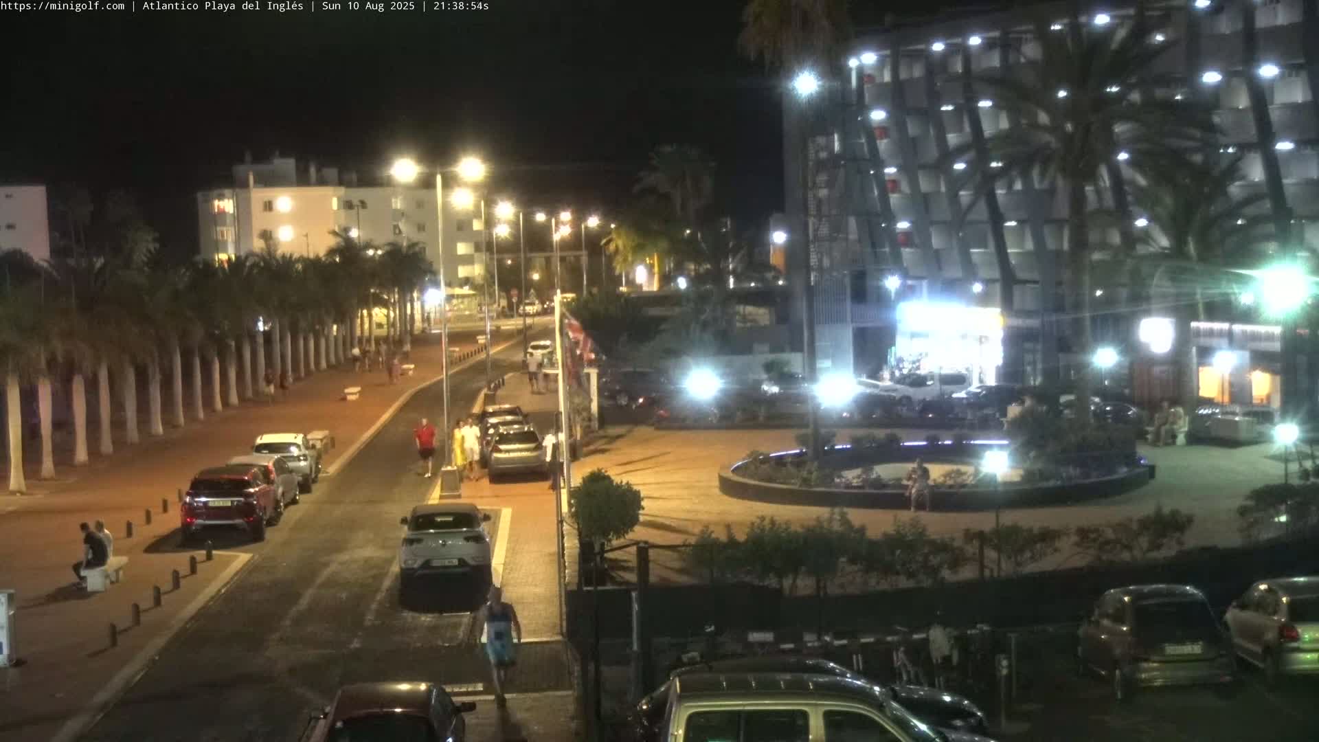 Gran Canaria, Playa del Ingles City & Atlantico Mini Golf Field Live Cam - Playa del Inglés, San Bartolomé de Tirajana, Gran Canaria, Canary Islands (Canarias), Spain