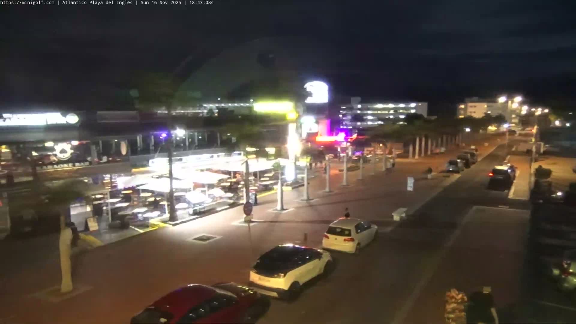 Gran Canaria, Playa del Ingles City & Atlantico Mini Golf Field Live Cam - Playa del Inglés, San Bartolomé de Tirajana, Gran Canaria, Canary Islands (Canarias), Spain