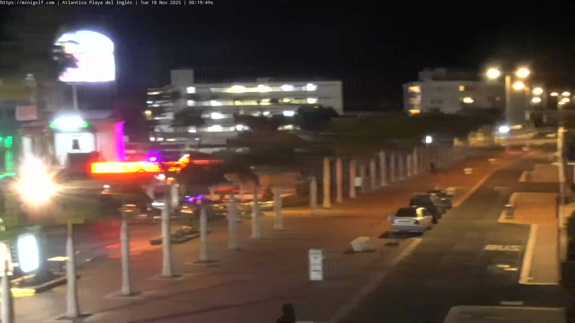 Gran Canaria, Playa del Ingles City & Atlantico Mini Golf Field Live Cam - Playa del Inglés, San Bartolomé de Tirajana, Gran Canaria, Canary Islands (Canarias), Spain