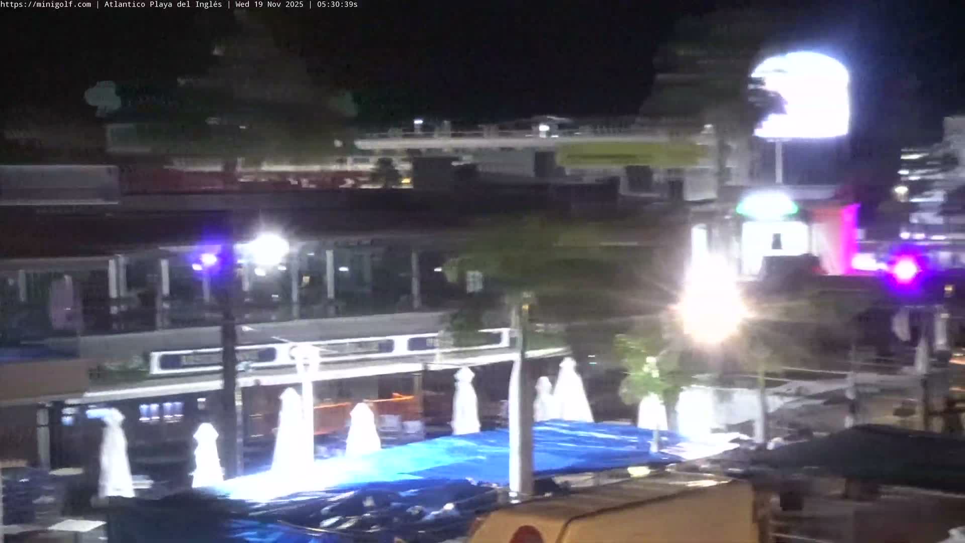 Gran Canaria, Playa del Ingles City & Atlantico Mini Golf Field Live Cam - Playa del Inglés, San Bartolomé de Tirajana, Gran Canaria, Canary Islands (Canarias), Spain