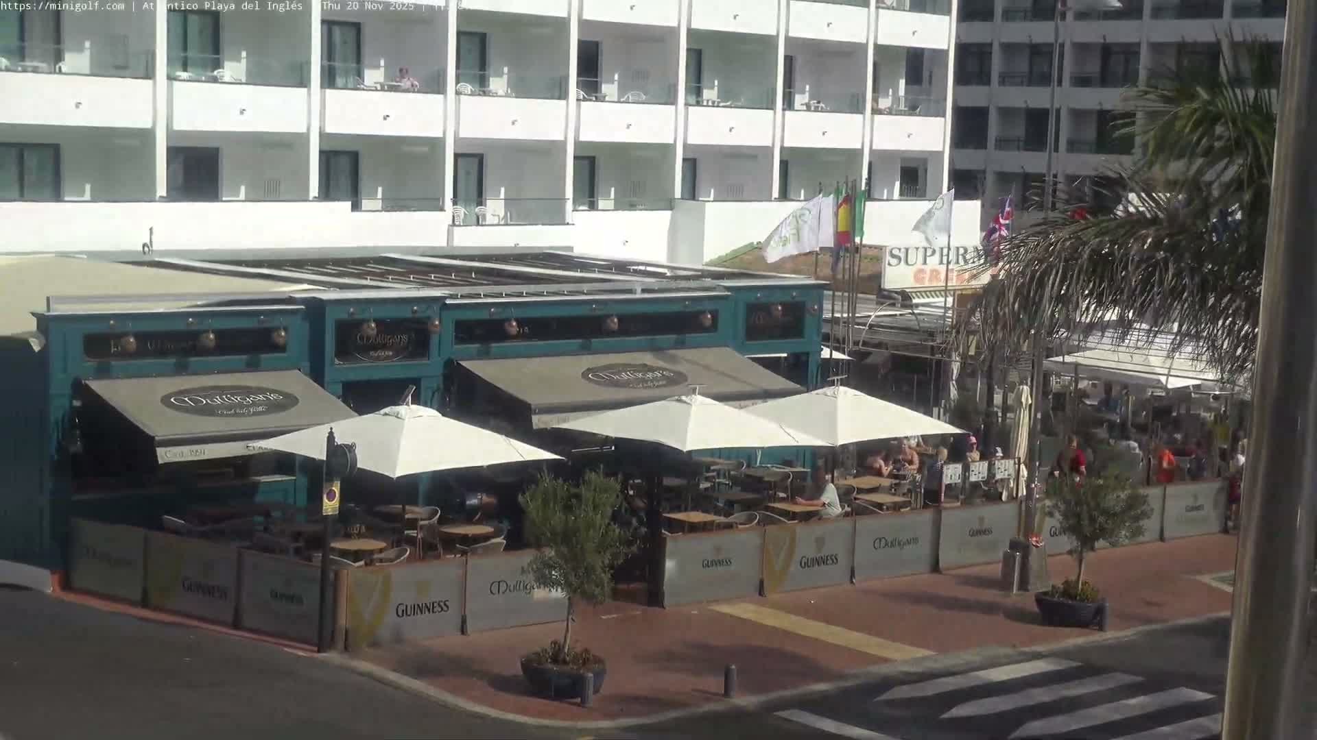 Gran Canaria, Playa del Ingles City & Atlantico Mini Golf Field Live Cam - Playa del Inglés, San Bartolomé de Tirajana, Gran Canaria, Canary Islands (Canarias), Spain