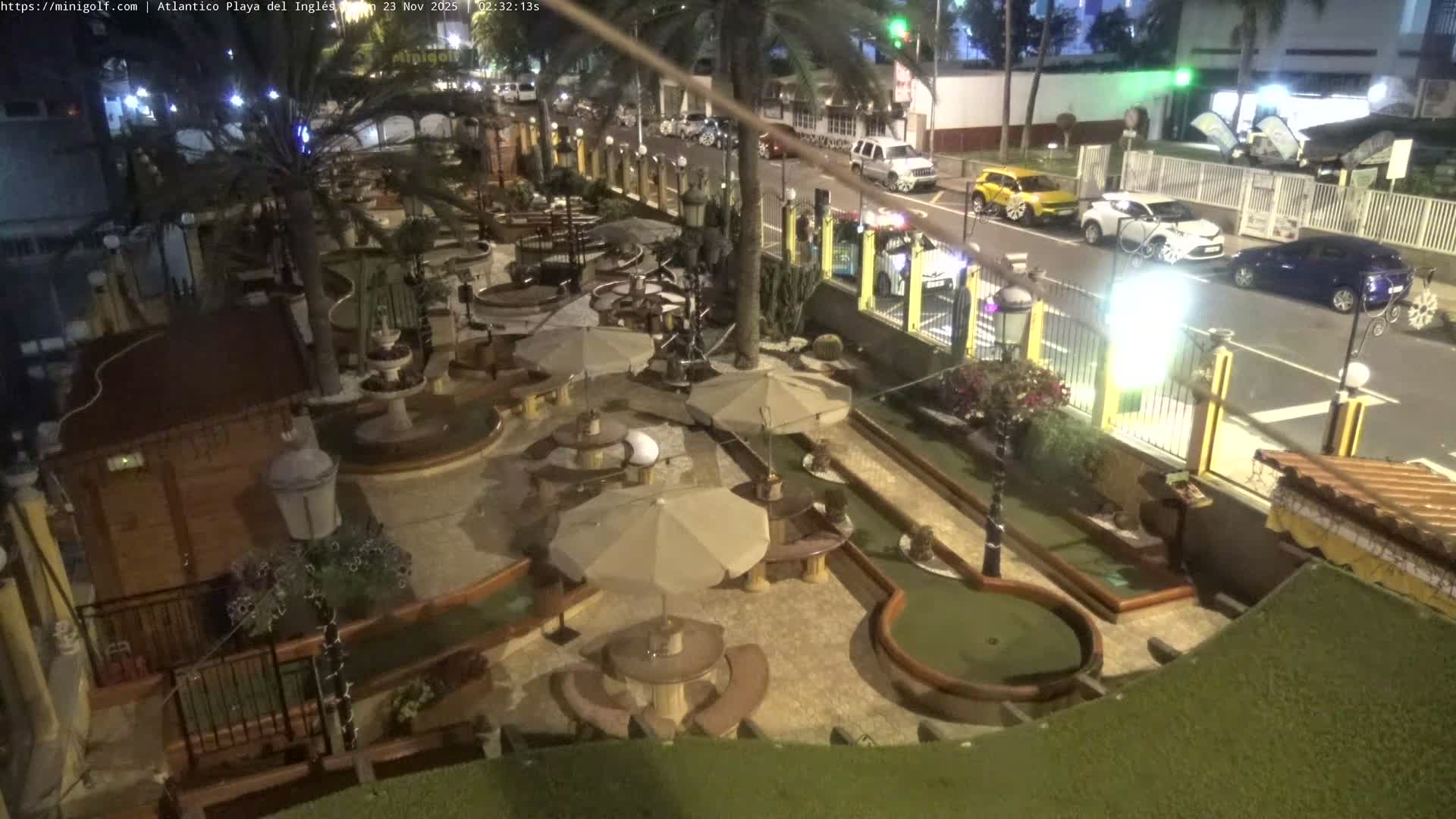 Gran Canaria, Playa del Ingles City & Atlantico Mini Golf Field Live Cam - Playa del Inglés, San Bartolomé de Tirajana, Gran Canaria, Canary Islands (Canarias), Spain