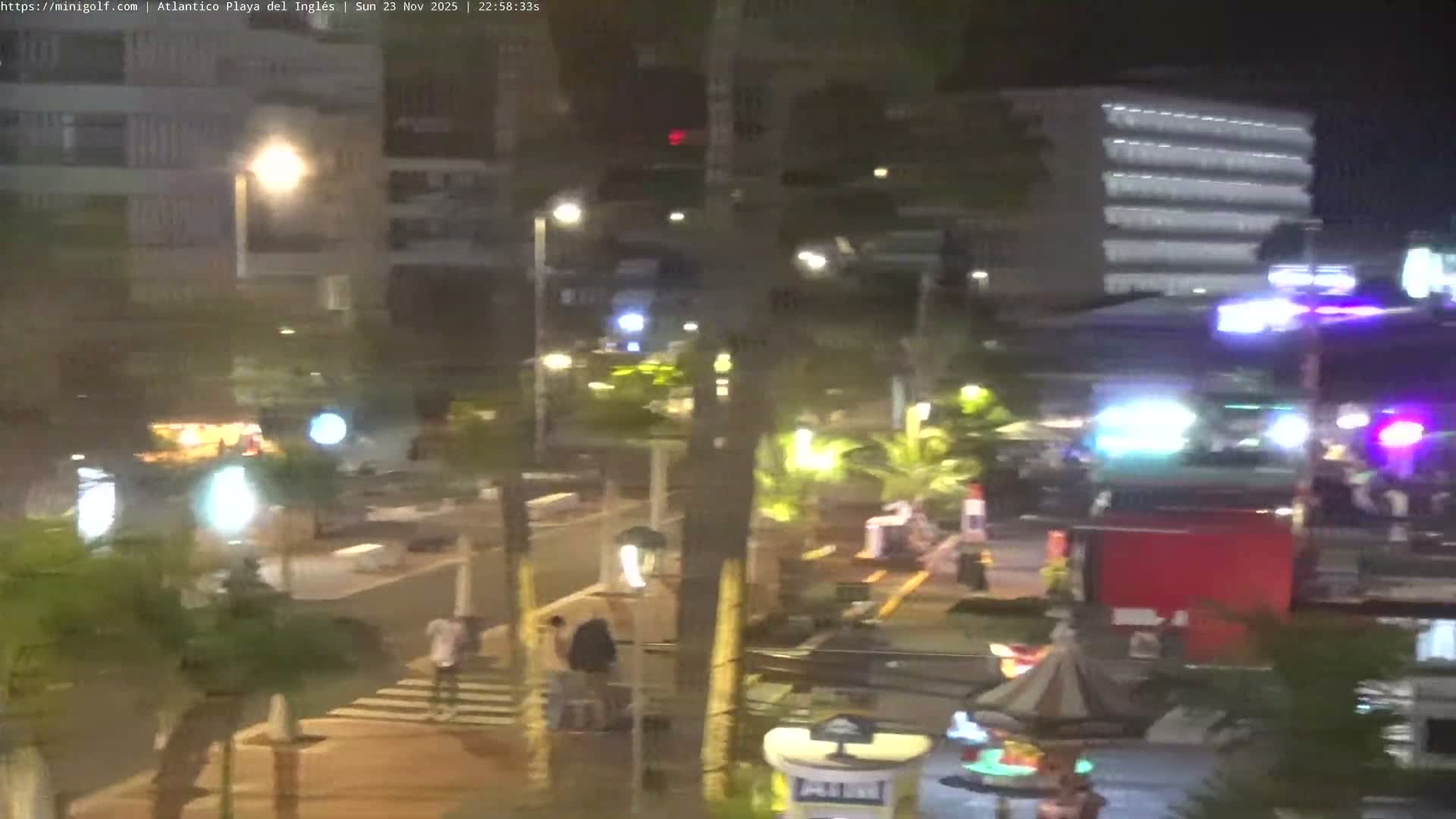 Gran Canaria, Playa del Ingles City & Atlantico Mini Golf Field Live Cam - Playa del Inglés, San Bartolomé de Tirajana, Gran Canaria, Canary Islands (Canarias), Spain