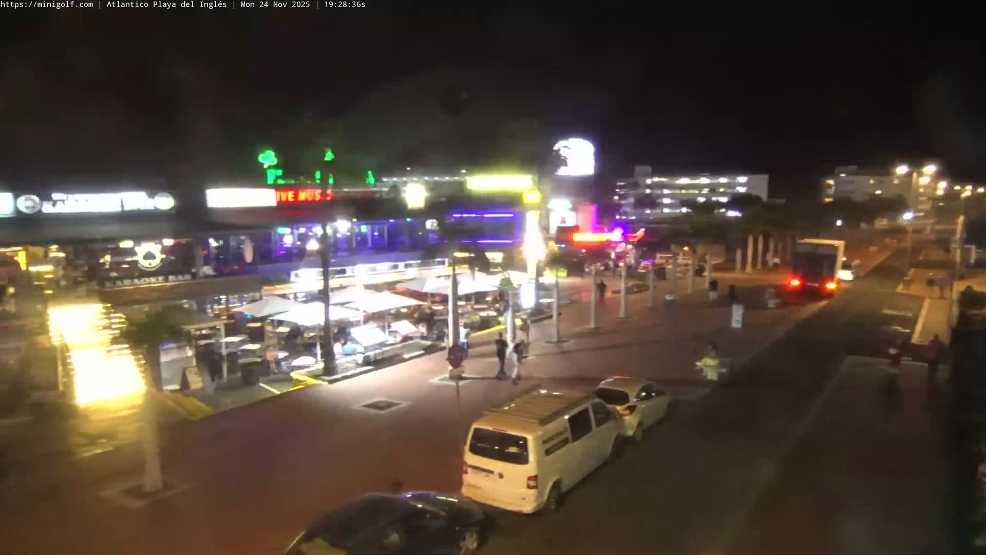 Gran Canaria, Playa del Ingles City & Atlantico Mini Golf Field Live Cam - Playa del Inglés, San Bartolomé de Tirajana, Gran Canaria, Canary Islands (Canarias), Spain