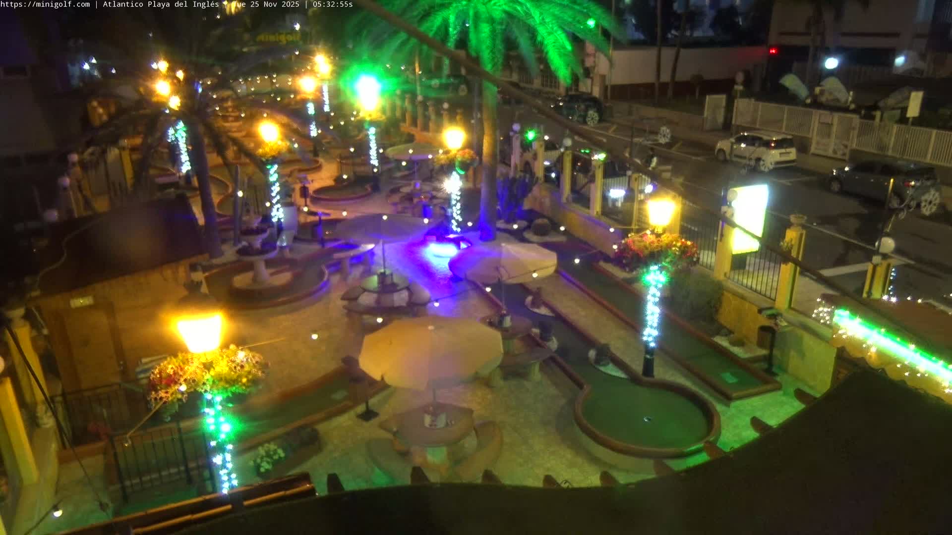 Gran Canaria, Playa del Ingles City & Atlantico Mini Golf Field Live Cam - Playa del Inglés, San Bartolomé de Tirajana, Gran Canaria, Canary Islands (Canarias), Spain