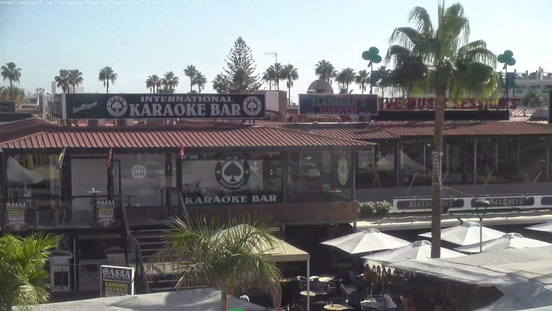Gran Canaria, Playa del Ingles City & Atlantico Mini Golf Field Live Cam - Playa del Inglés, San Bartolomé de Tirajana, Gran Canaria, Canary Islands (Canarias), Spain