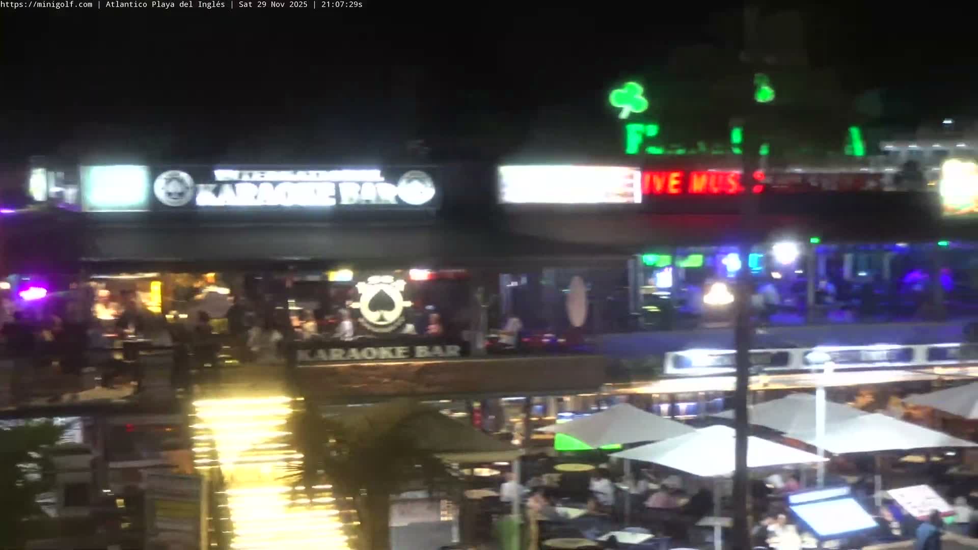 Gran Canaria, Playa del Ingles City & Atlantico Mini Golf Field Live Cam - Playa del Inglés, San Bartolomé de Tirajana, Gran Canaria, Canary Islands (Canarias), Spain