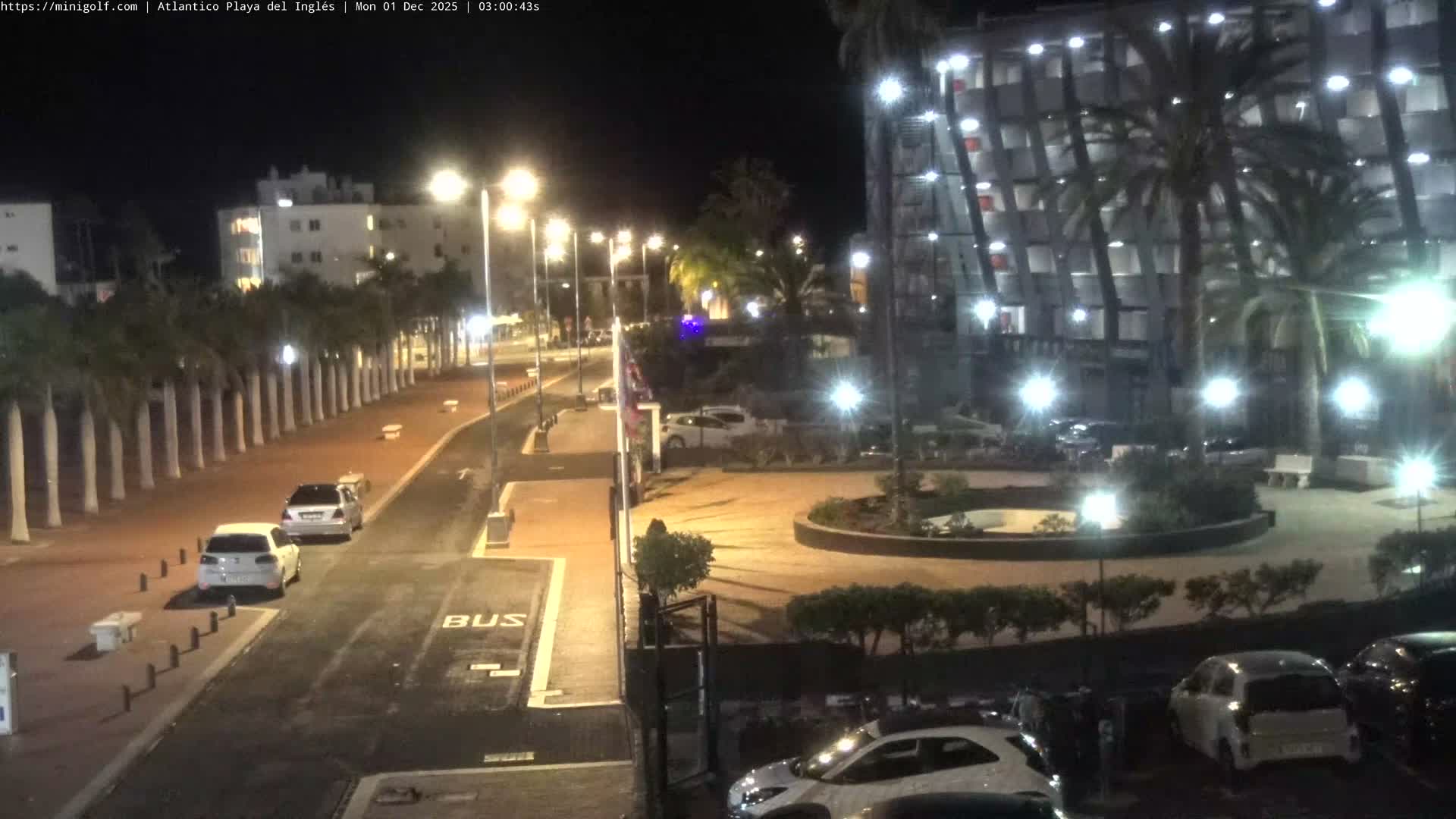 Gran Canaria, Playa del Ingles City & Atlantico Mini Golf Field Live Cam - Playa del Inglés, San Bartolomé de Tirajana, Gran Canaria, Canary Islands (Canarias), Spain