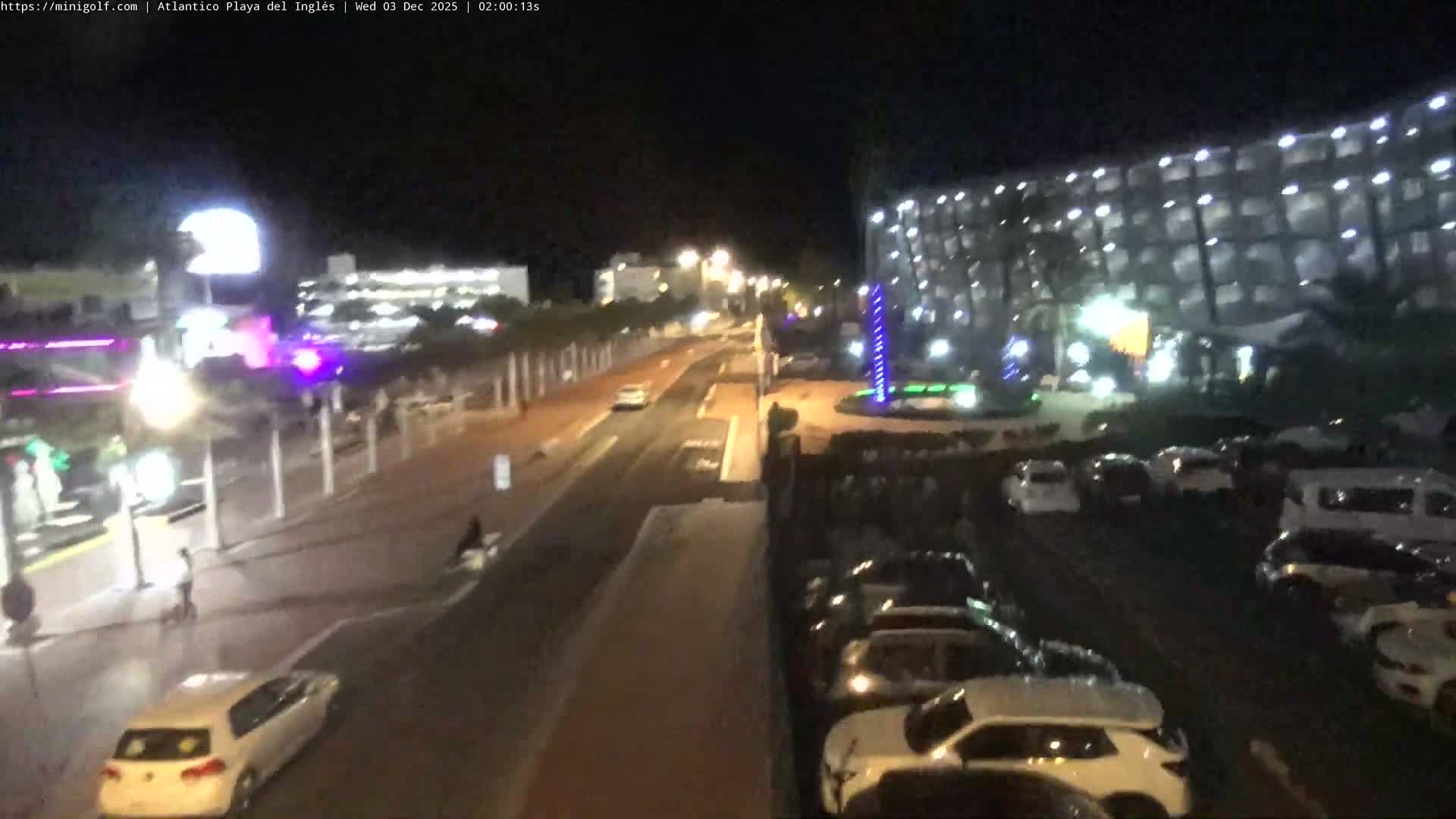 Gran Canaria, Playa del Ingles City & Atlantico Mini Golf Field Live Cam - Playa del Inglés, San Bartolomé de Tirajana, Gran Canaria, Canary Islands (Canarias), Spain