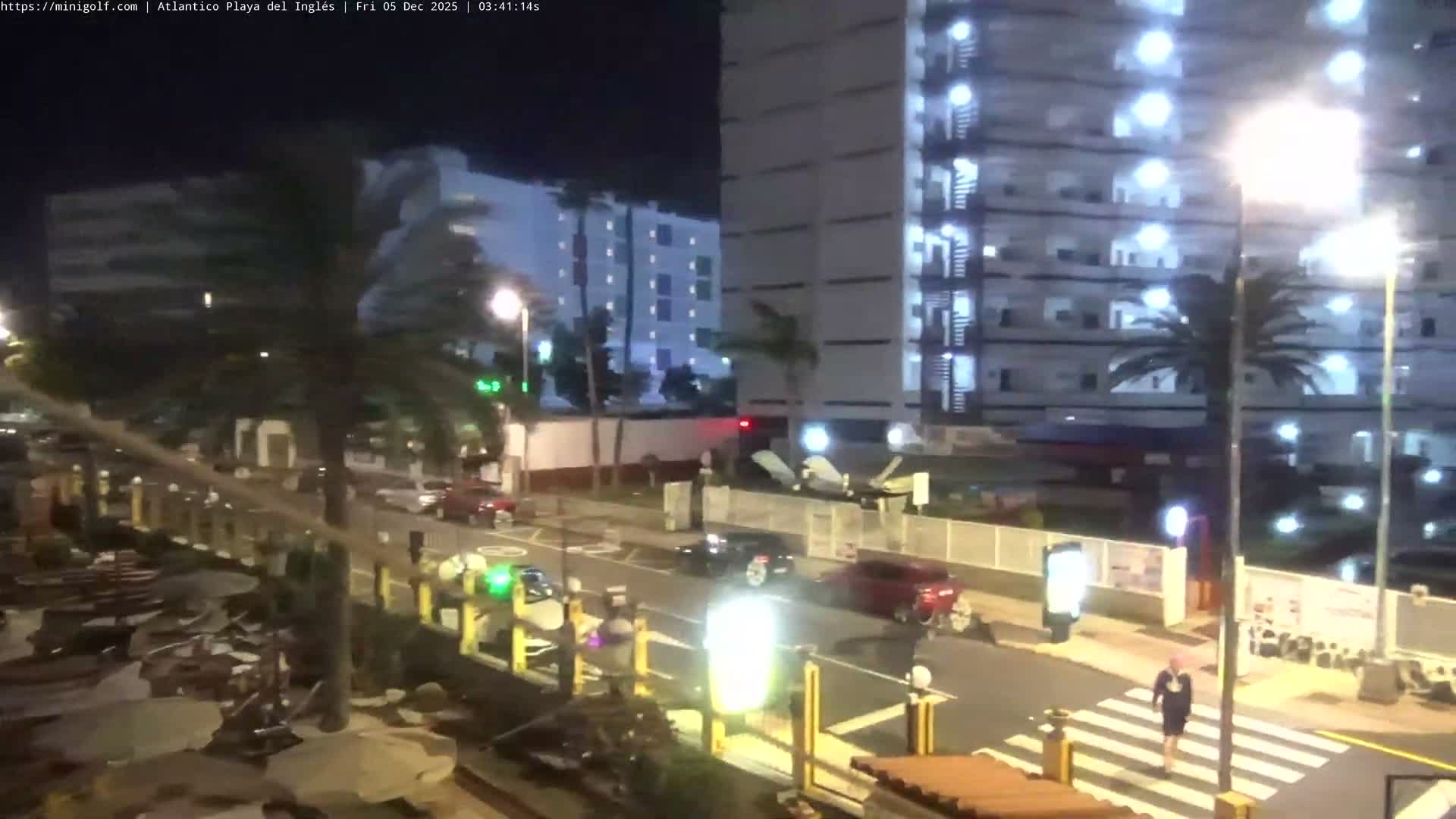 Gran Canaria, Playa del Ingles City & Atlantico Mini Golf Field Live Cam - Playa del Inglés, San Bartolomé de Tirajana, Gran Canaria, Canary Islands (Canarias), Spain