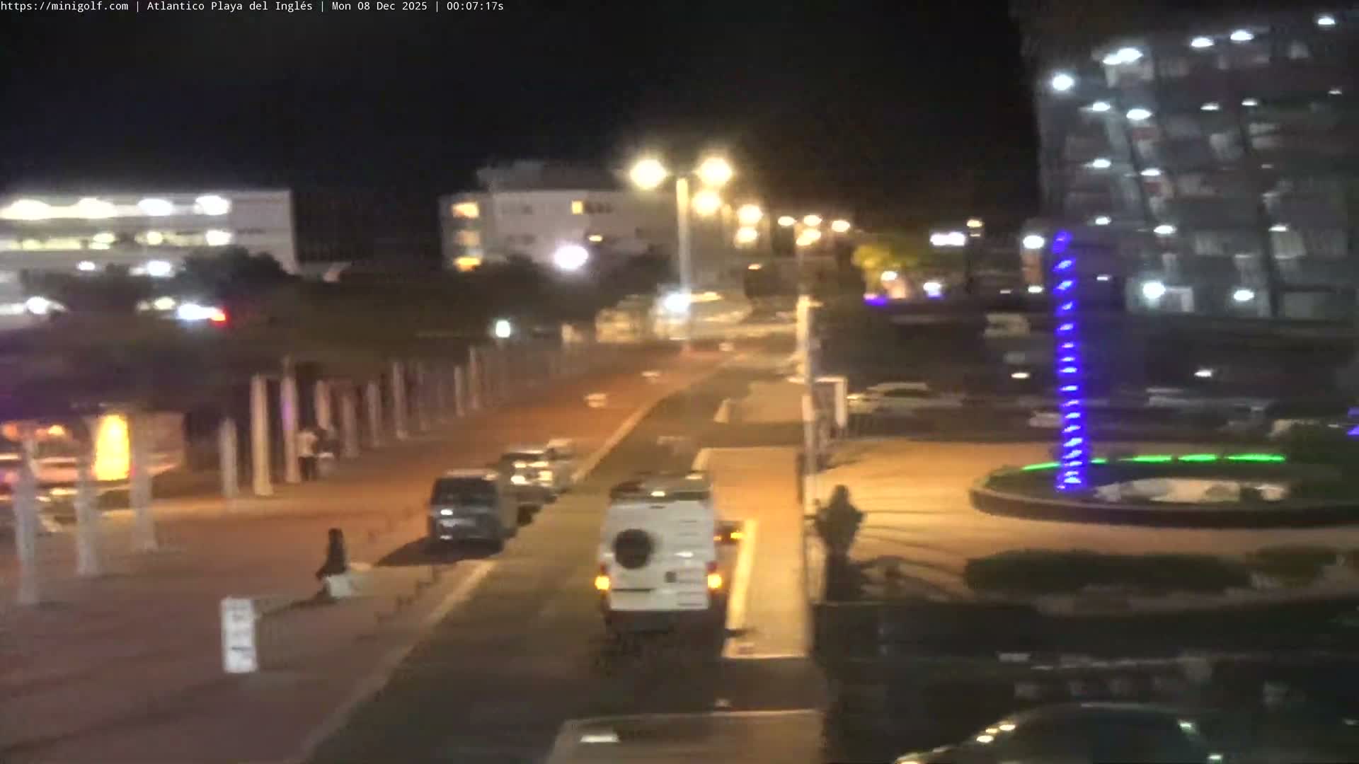 Gran Canaria, Playa del Ingles City & Atlantico Mini Golf Field Live Cam - Playa del Inglés, San Bartolomé de Tirajana, Gran Canaria, Canary Islands (Canarias), Spain