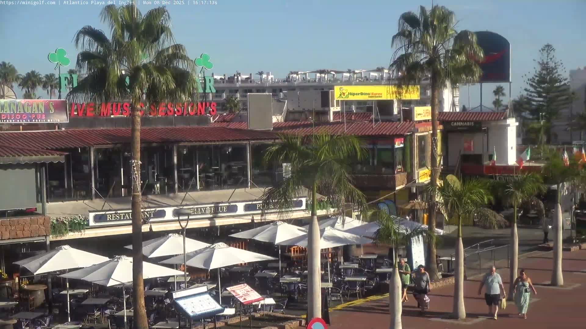 Gran Canaria, Playa del Ingles City & Atlantico Mini Golf Field Live Cam - Playa del Inglés, San Bartolomé de Tirajana, Gran Canaria, Canary Islands (Canarias), Spain