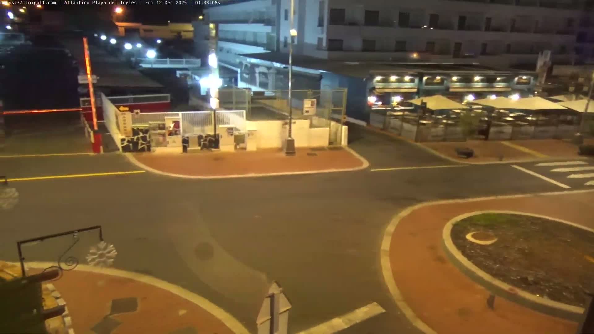 Gran Canaria, Playa del Ingles City & Atlantico Mini Golf Field Live Cam - Playa del Inglés, San Bartolomé de Tirajana, Gran Canaria, Canary Islands (Canarias), Spain