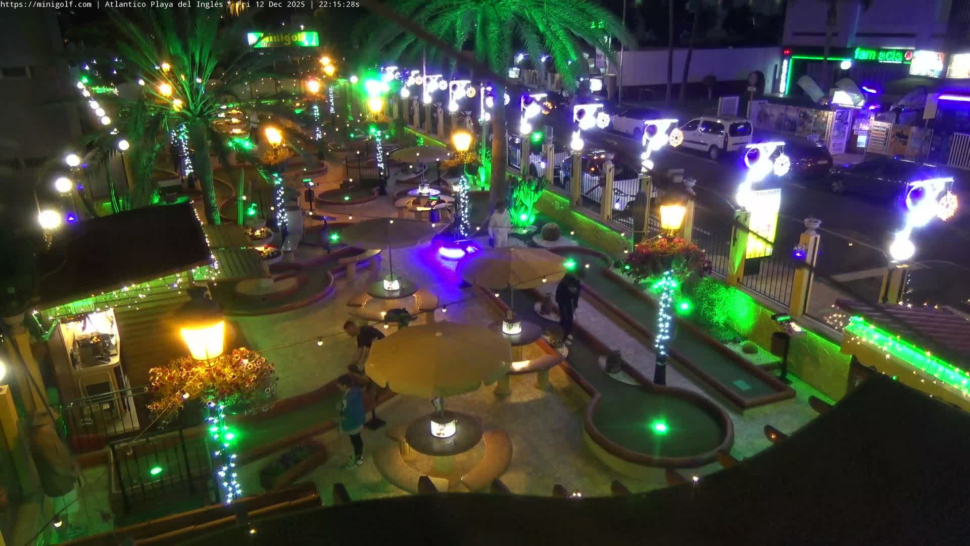 Gran Canaria, Playa del Ingles City & Atlantico Mini Golf Field Live Cam - Playa del Inglés, San Bartolomé de Tirajana, Gran Canaria, Canary Islands (Canarias), Spain