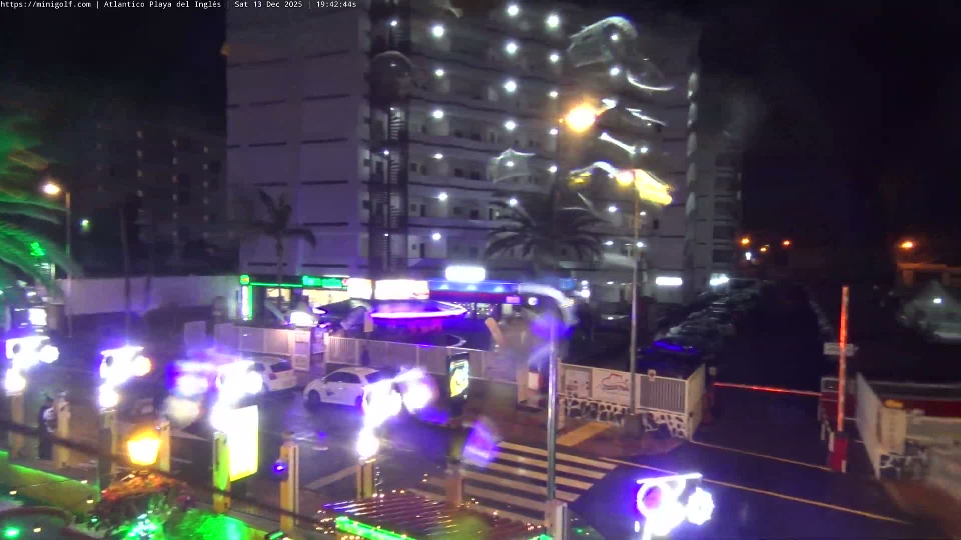 Gran Canaria, Playa del Ingles City & Atlantico Mini Golf Field Live Cam - Playa del Inglés, San Bartolomé de Tirajana, Gran Canaria, Canary Islands (Canarias), Spain