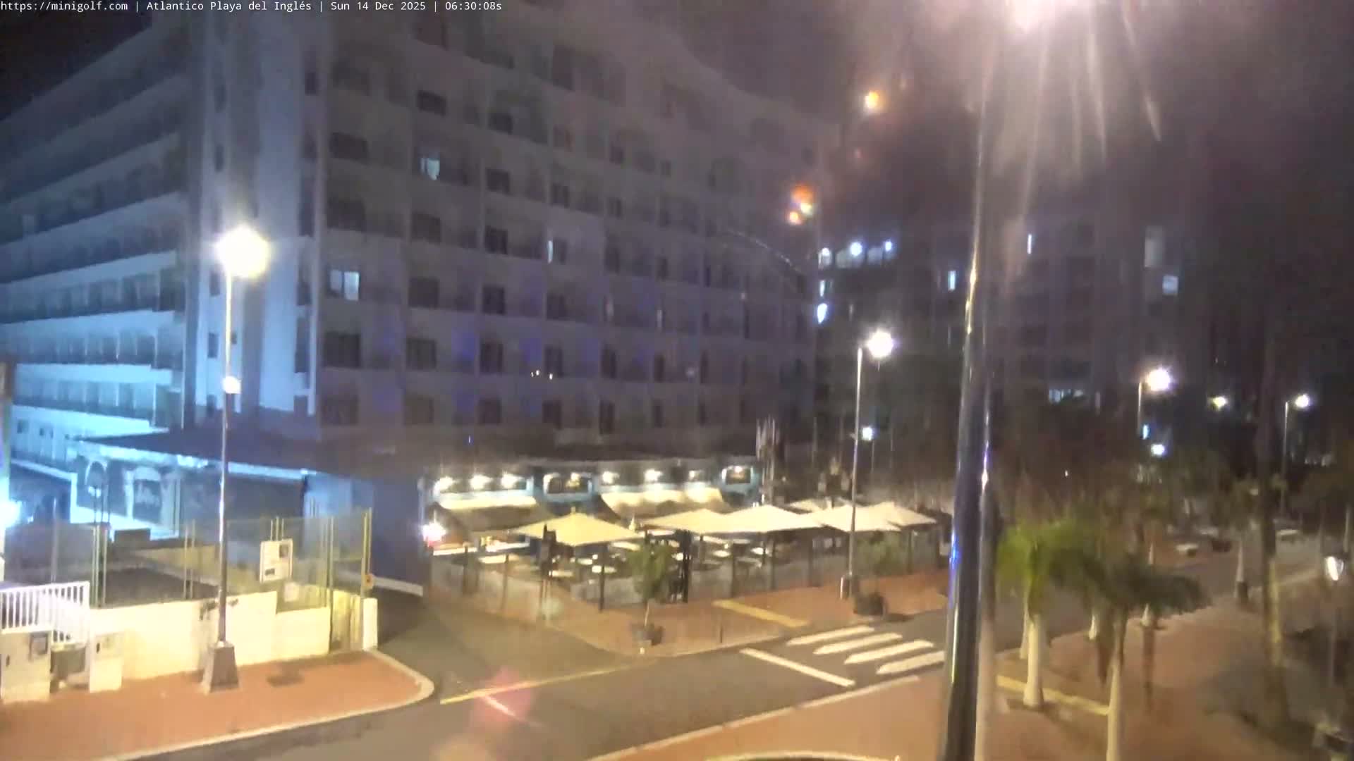 Gran Canaria, Playa del Ingles City & Atlantico Mini Golf Field Live Cam - Playa del Inglés, San Bartolomé de Tirajana, Gran Canaria, Canary Islands (Canarias), Spain