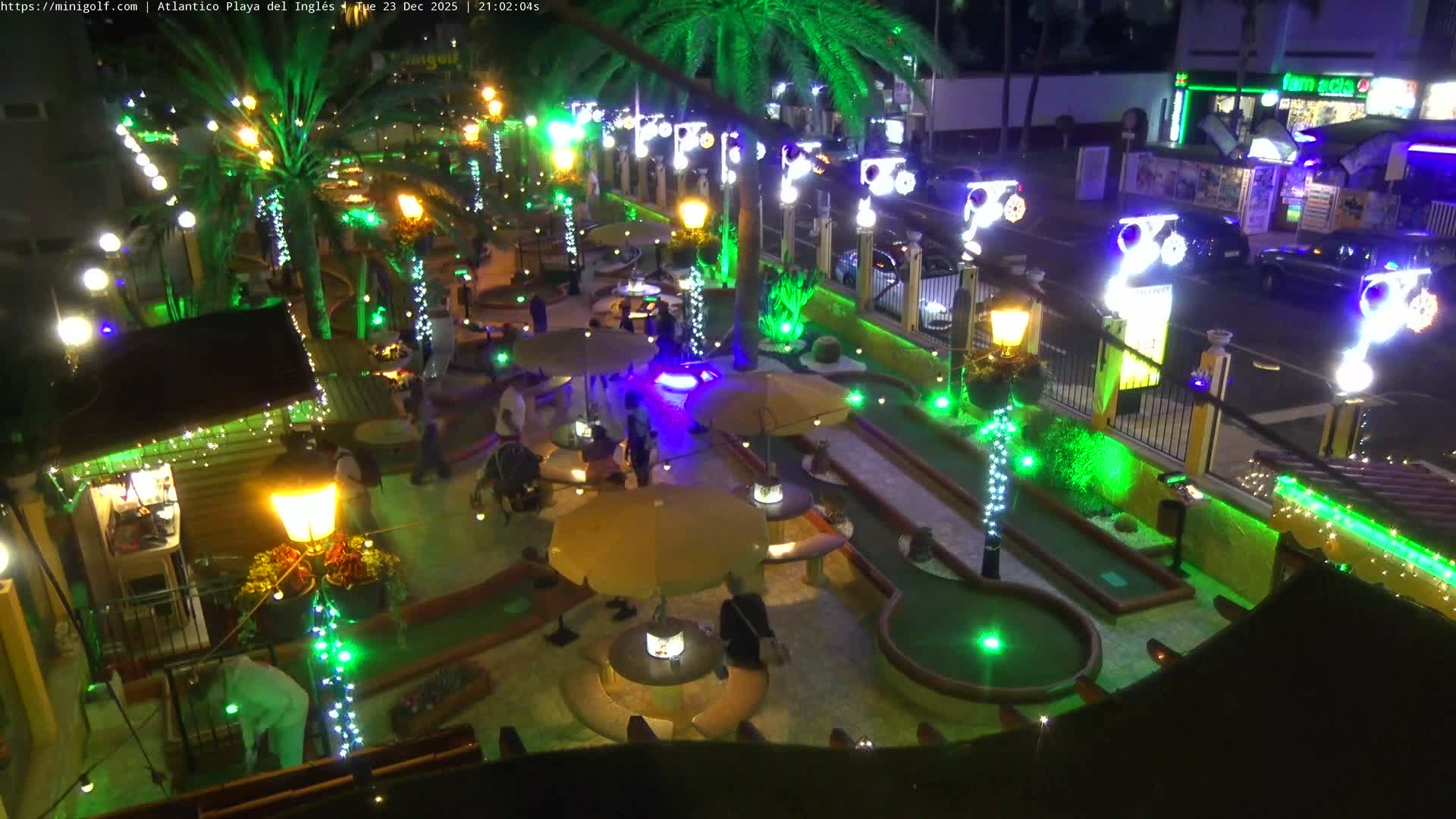 Gran Canaria, Playa del Ingles City & Atlantico Mini Golf Field Live Cam - Playa del Inglés, San Bartolomé de Tirajana, Gran Canaria, Canary Islands (Canarias), Spain