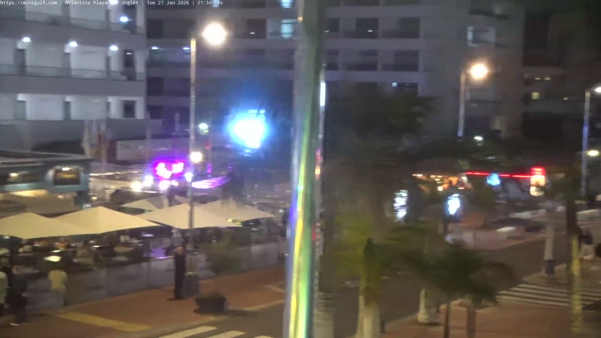 Gran Canaria, Playa del Ingles City & Atlantico Mini Golf Field Live Cam - Playa del Inglés, San Bartolomé de Tirajana, Gran Canaria, Canary Islands (Canarias), Spain