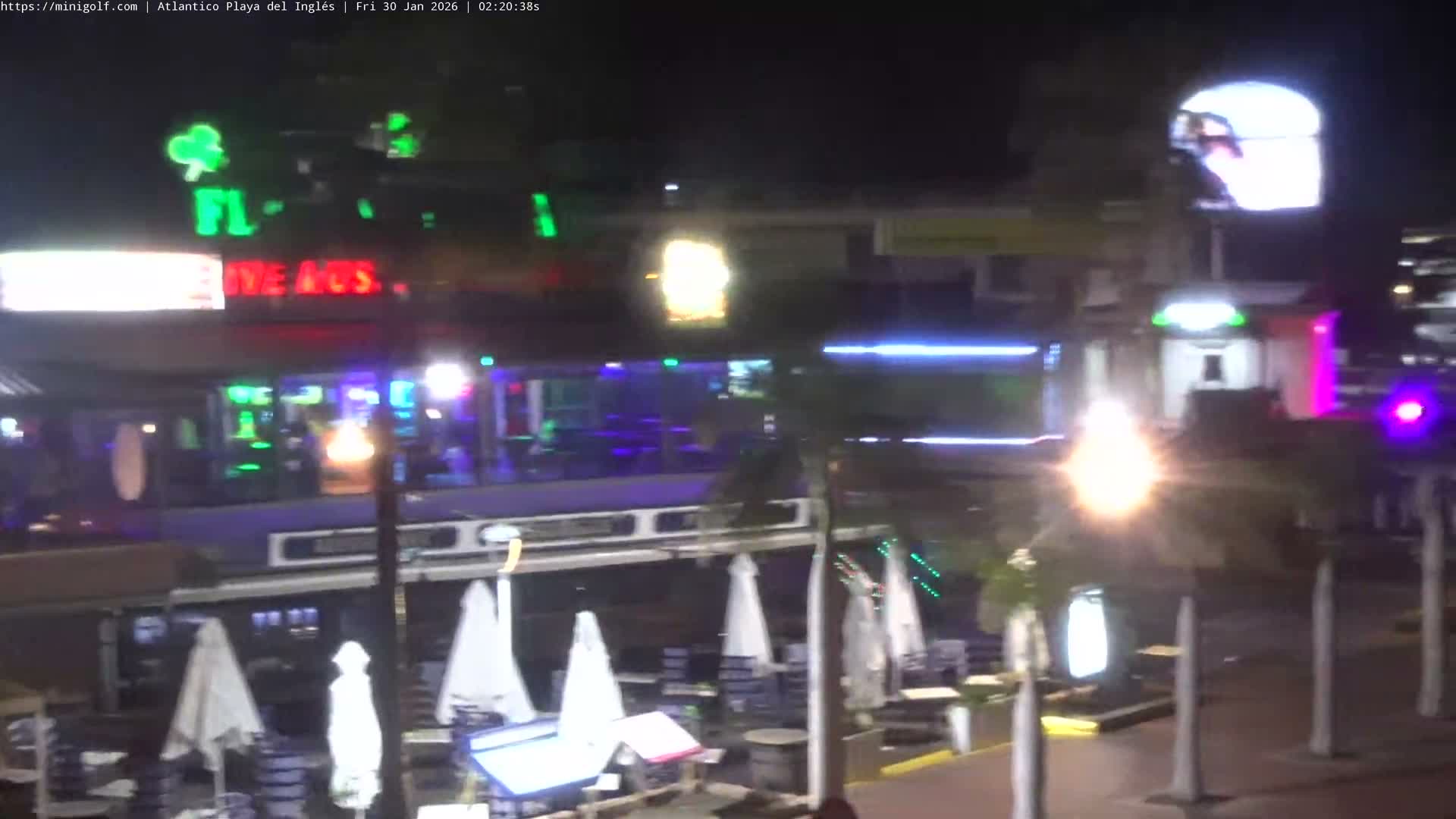 Gran Canaria, Playa del Ingles City & Atlantico Mini Golf Field Live Cam - Playa del Inglés, San Bartolomé de Tirajana, Gran Canaria, Canary Islands (Canarias), Spain