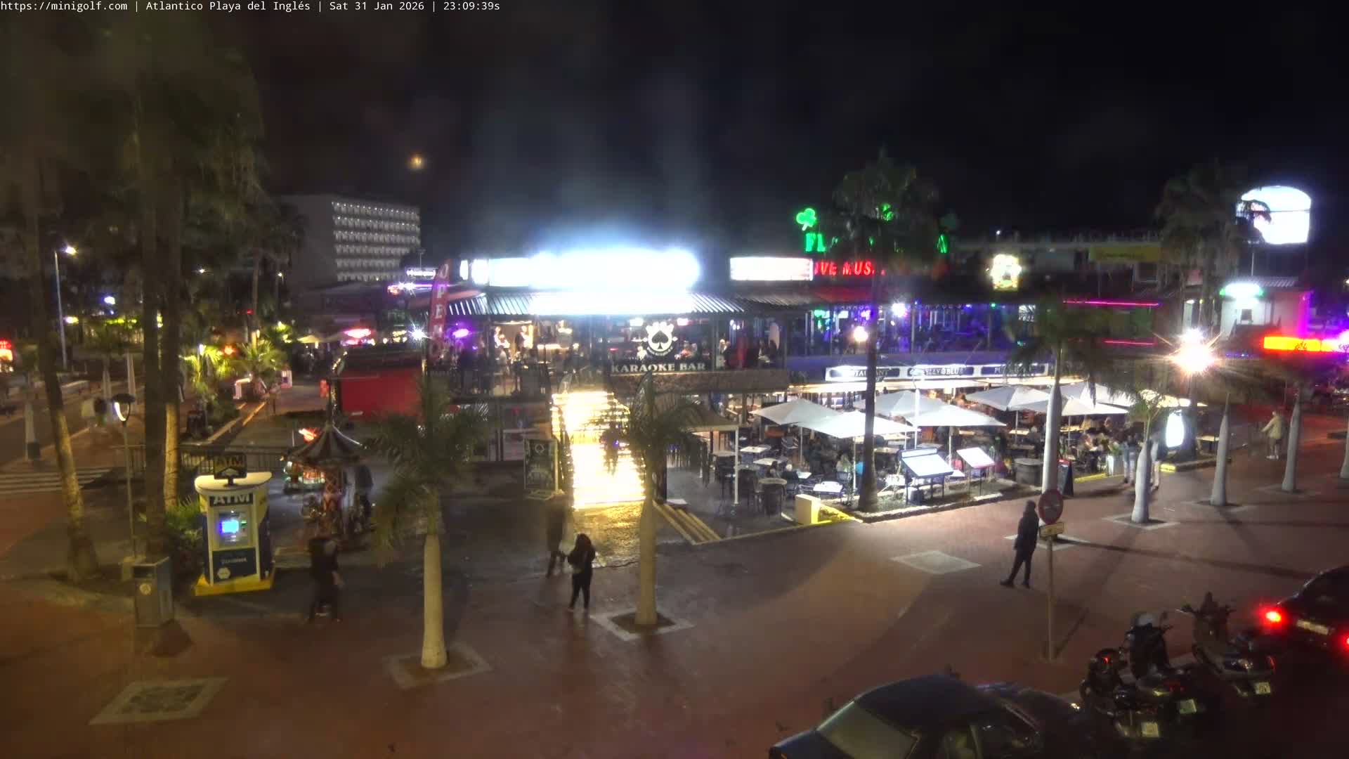 Gran Canaria, Playa del Ingles City & Atlantico Mini Golf Field Live Cam - Playa del Inglés, San Bartolomé de Tirajana, Gran Canaria, Canary Islands (Canarias), Spain