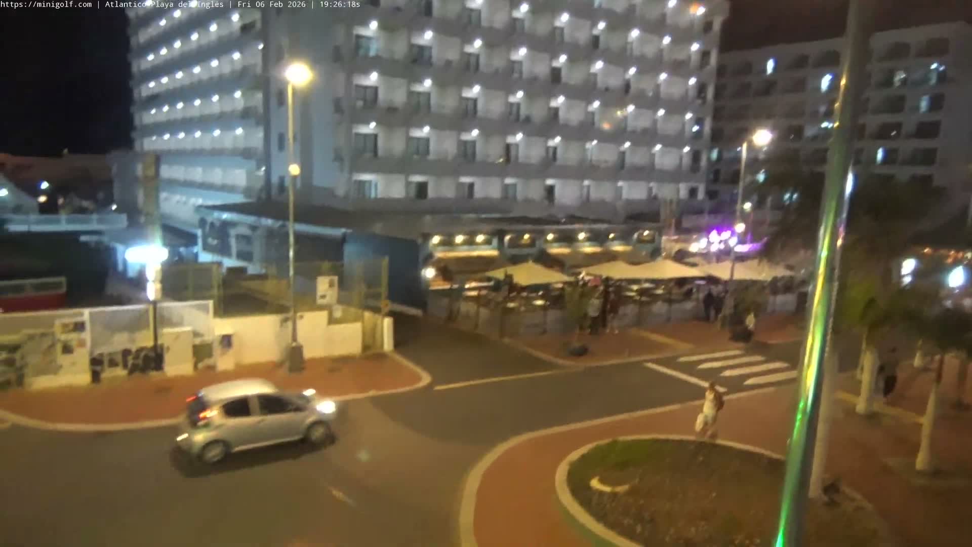 Gran Canaria, Playa del Ingles City & Atlantico Mini Golf Field Live Cam - Playa del Inglés, San Bartolomé de Tirajana, Gran Canaria, Canary Islands (Canarias), Spain