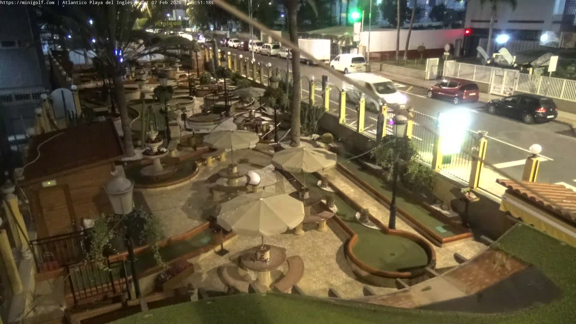 Gran Canaria, Playa del Ingles City & Atlantico Mini Golf Field Live Cam - Playa del Inglés, San Bartolomé de Tirajana, Gran Canaria, Canary Islands (Canarias), Spain