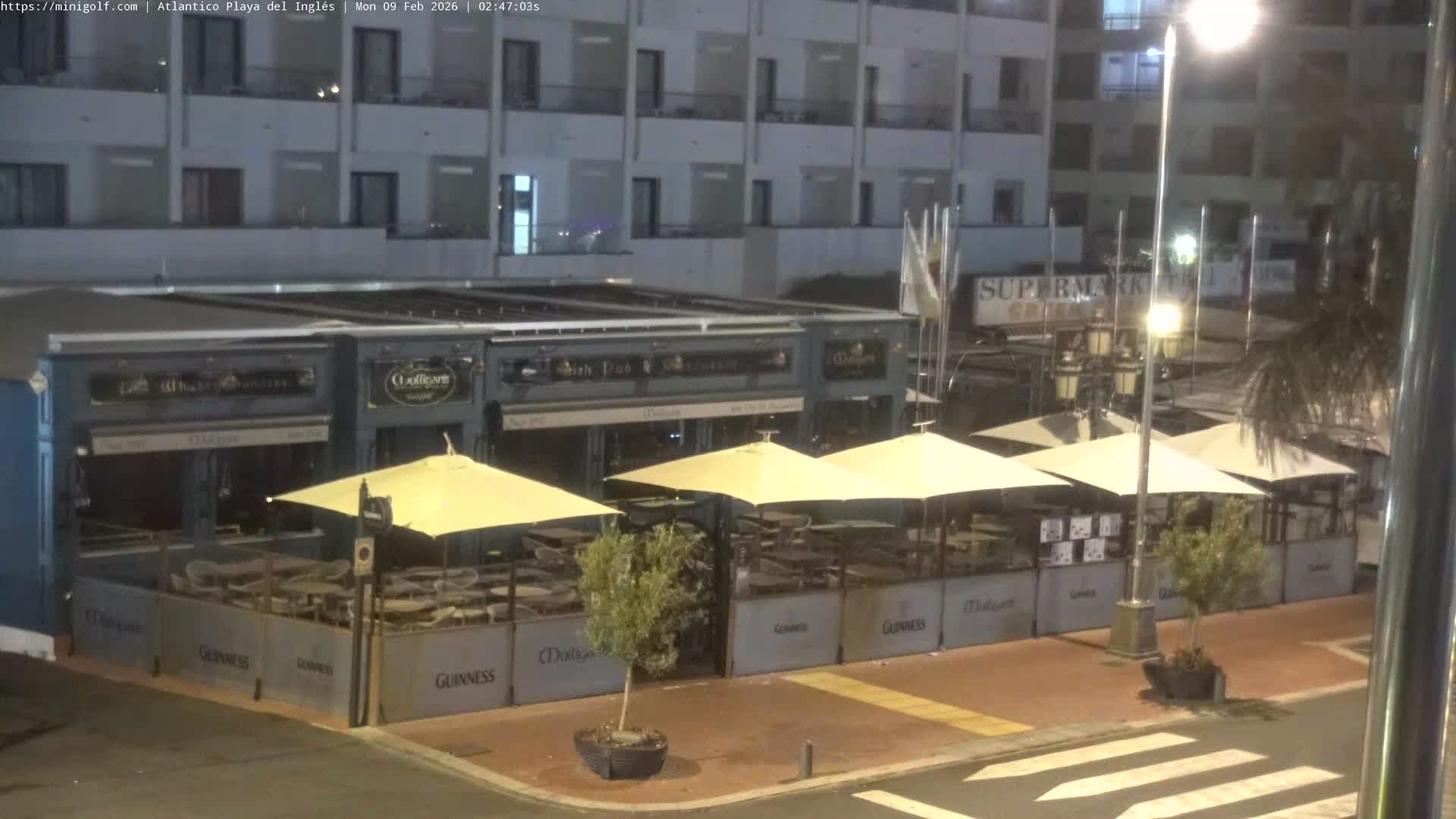Gran Canaria, Playa del Ingles City & Atlantico Mini Golf Field Live Cam - Playa del Inglés, San Bartolomé de Tirajana, Gran Canaria, Canary Islands (Canarias), Spain