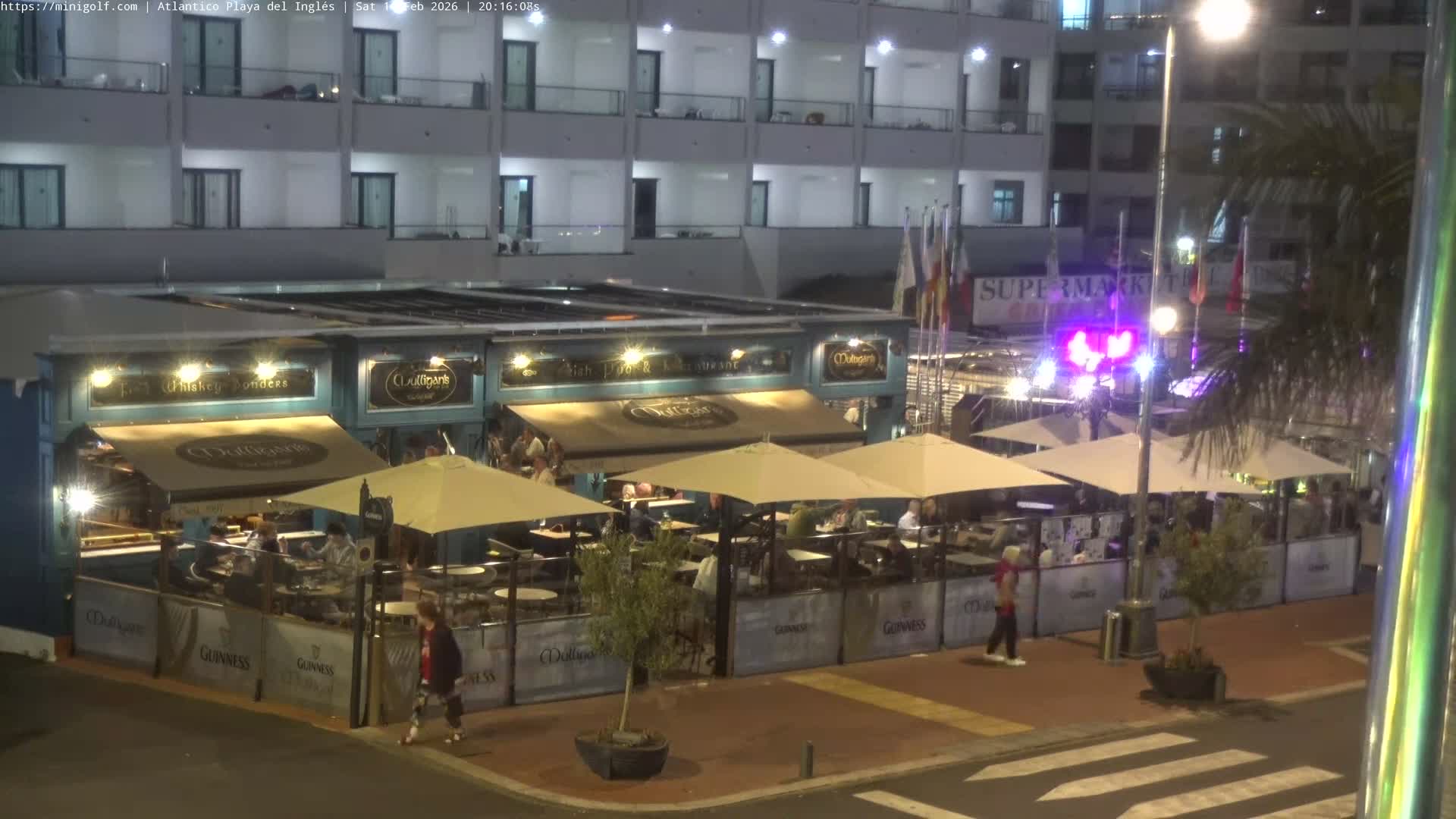 Gran Canaria, Playa del Ingles City & Atlantico Mini Golf Field Live Cam - Playa del Inglés, San Bartolomé de Tirajana, Gran Canaria, Canary Islands (Canarias), Spain