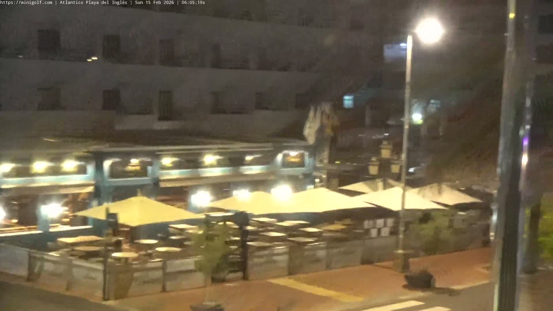 Gran Canaria, Playa del Ingles City & Atlantico Mini Golf Field Live Cam - Playa del Inglés, San Bartolomé de Tirajana, Gran Canaria, Canary Islands (Canarias), Spain