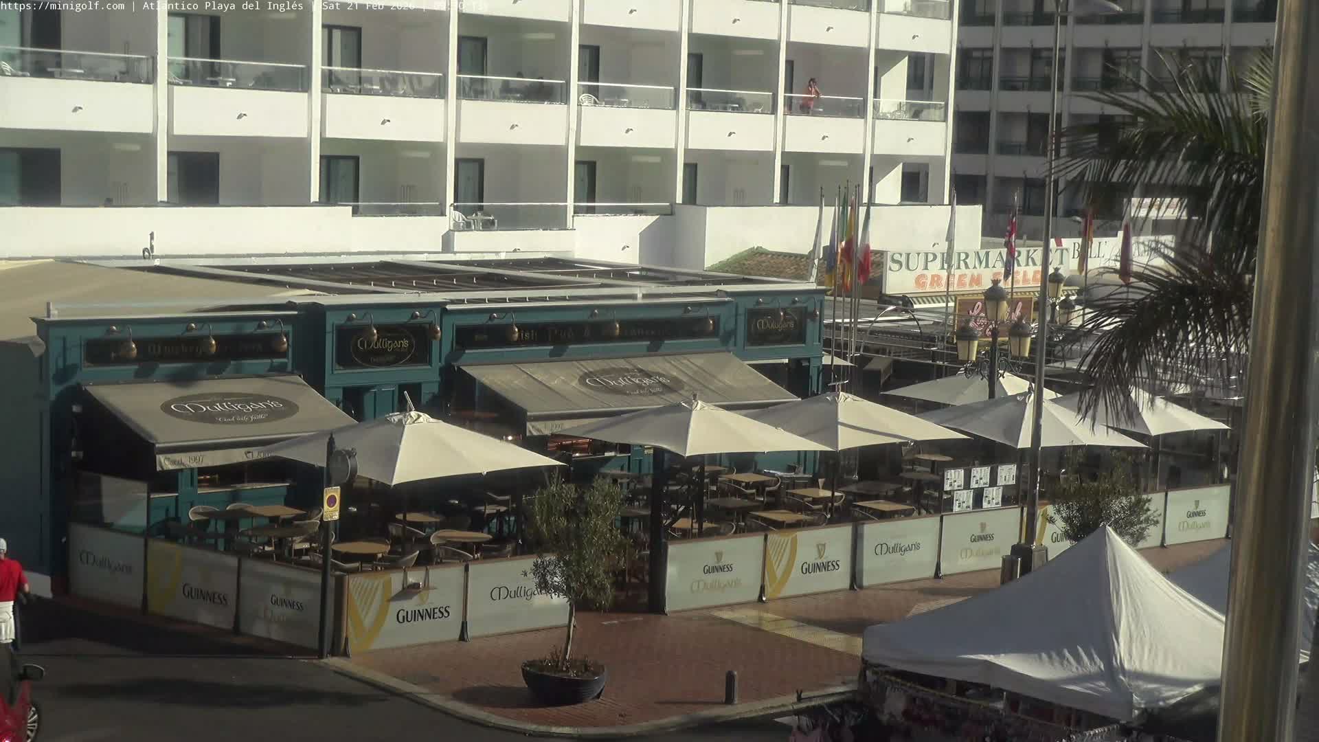 Gran Canaria, Playa del Ingles City & Atlantico Mini Golf Field Live Cam - Playa del Inglés, San Bartolomé de Tirajana, Gran Canaria, Canary Islands (Canarias), Spain