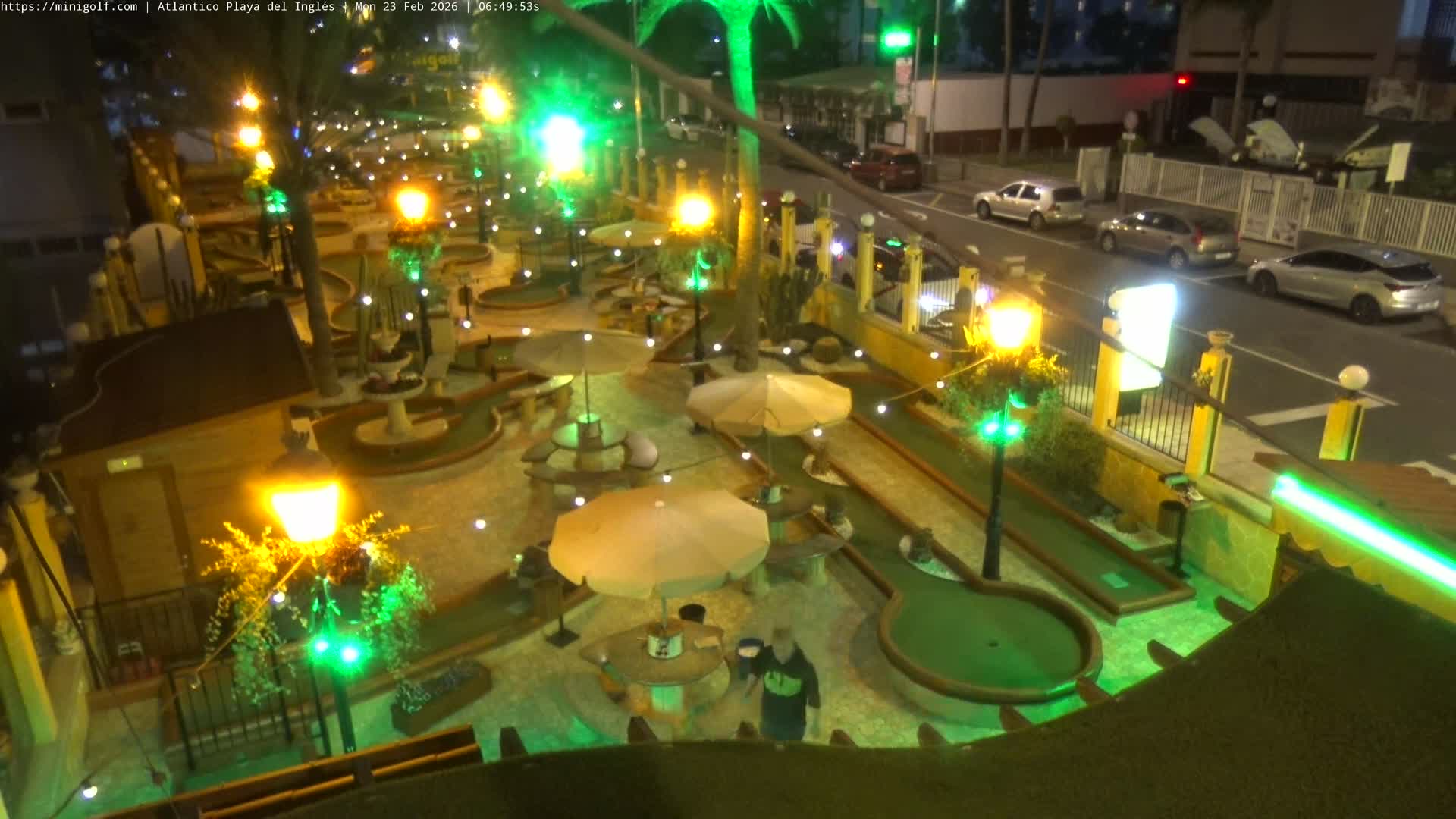 Gran Canaria, Playa del Ingles City & Atlantico Mini Golf Field Live Cam - Playa del Inglés, San Bartolomé de Tirajana, Gran Canaria, Canary Islands (Canarias), Spain