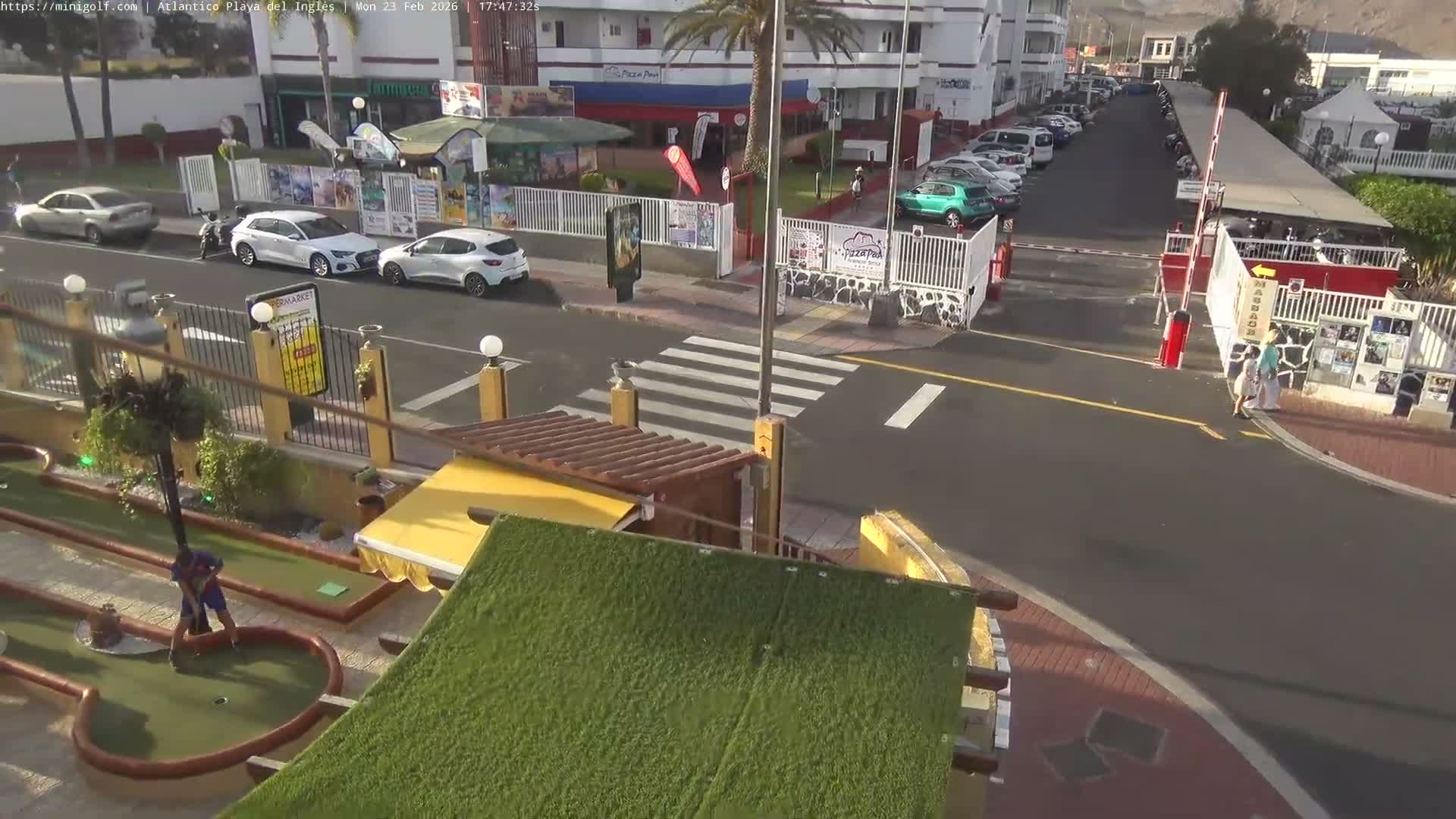 Gran Canaria, Playa del Ingles City & Atlantico Mini Golf Field Live Cam - Playa del Inglés, San Bartolomé de Tirajana, Gran Canaria, Canary Islands (Canarias), Spain