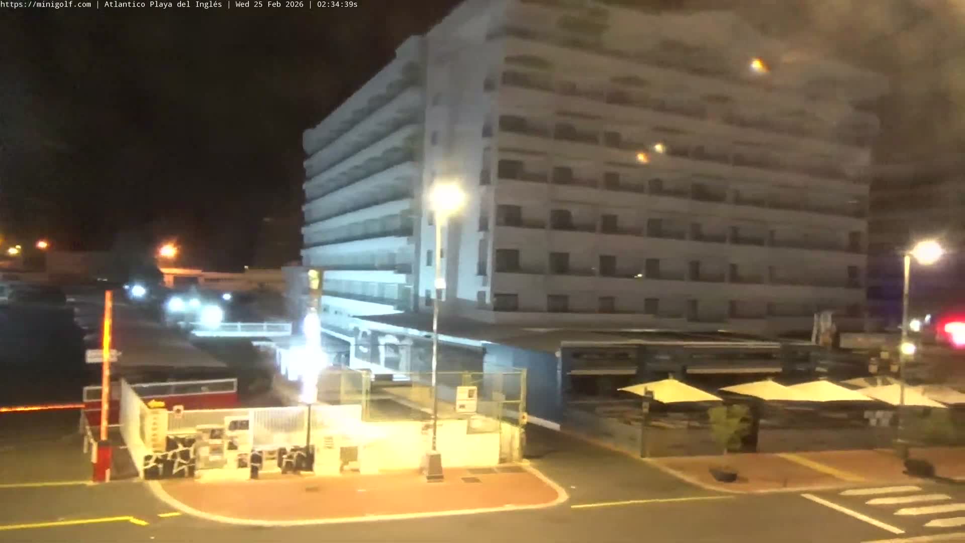 Gran Canaria, Playa del Ingles City & Atlantico Mini Golf Field Live Cam - Playa del Inglés, San Bartolomé de Tirajana, Gran Canaria, Canary Islands (Canarias), Spain