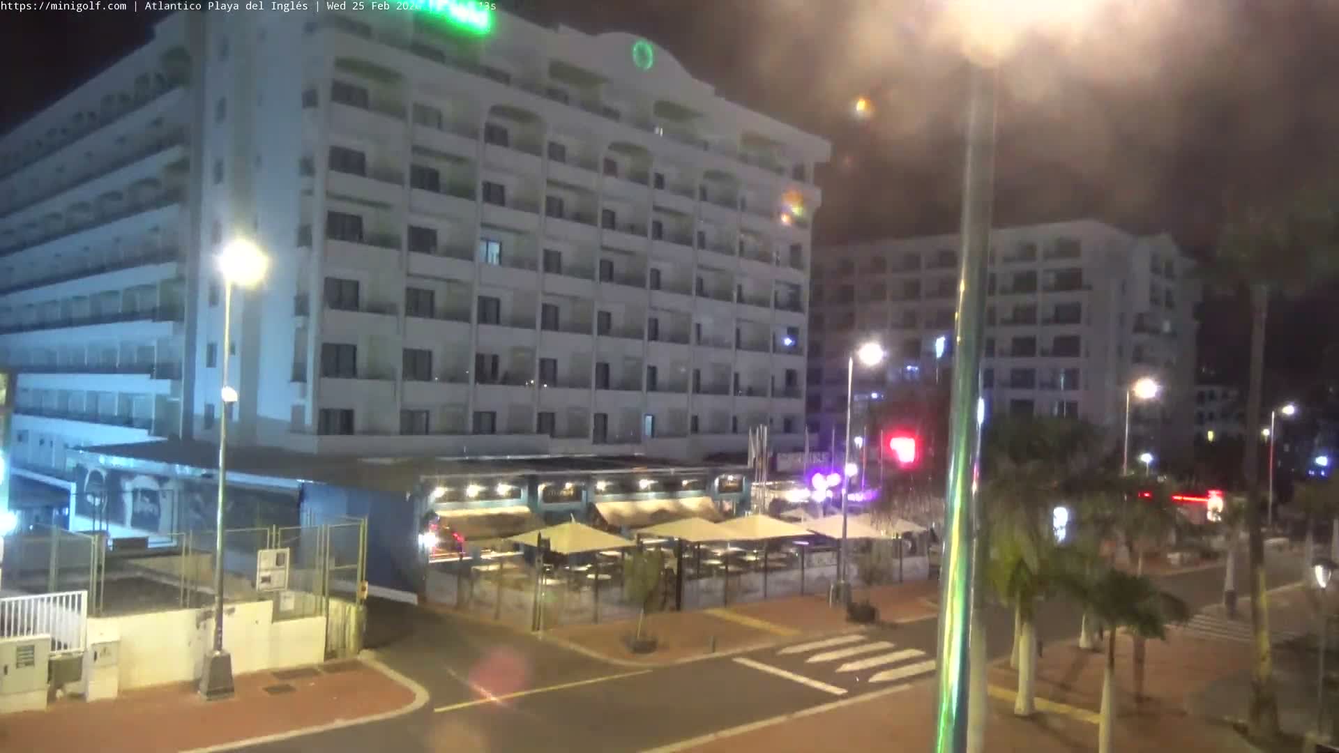 Gran Canaria, Playa del Ingles City & Atlantico Mini Golf Field Live Cam - Playa del Inglés, San Bartolomé de Tirajana, Gran Canaria, Canary Islands (Canarias), Spain