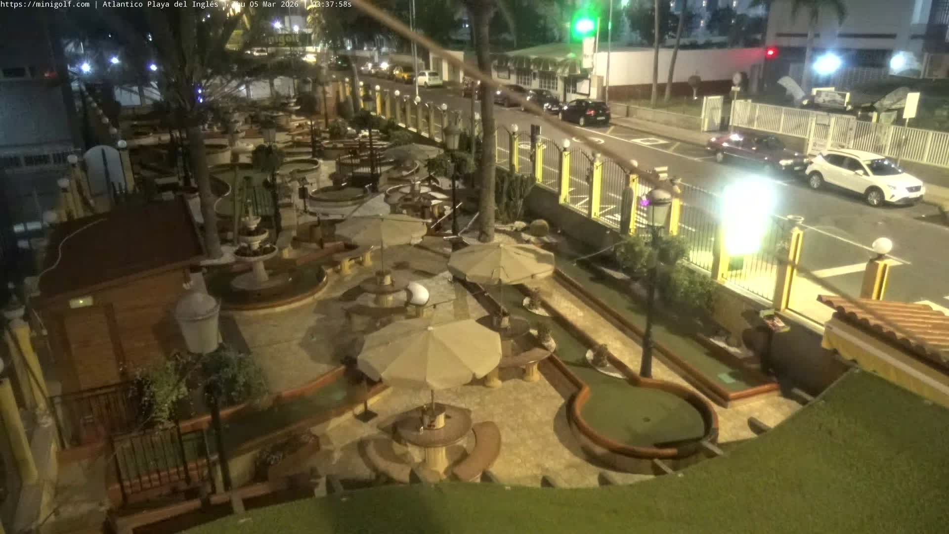 Gran Canaria, Playa del Ingles City & Atlantico Mini Golf Field Live Cam - Playa del Inglés, San Bartolomé de Tirajana, Gran Canaria, Canary Islands (Canarias), Spain