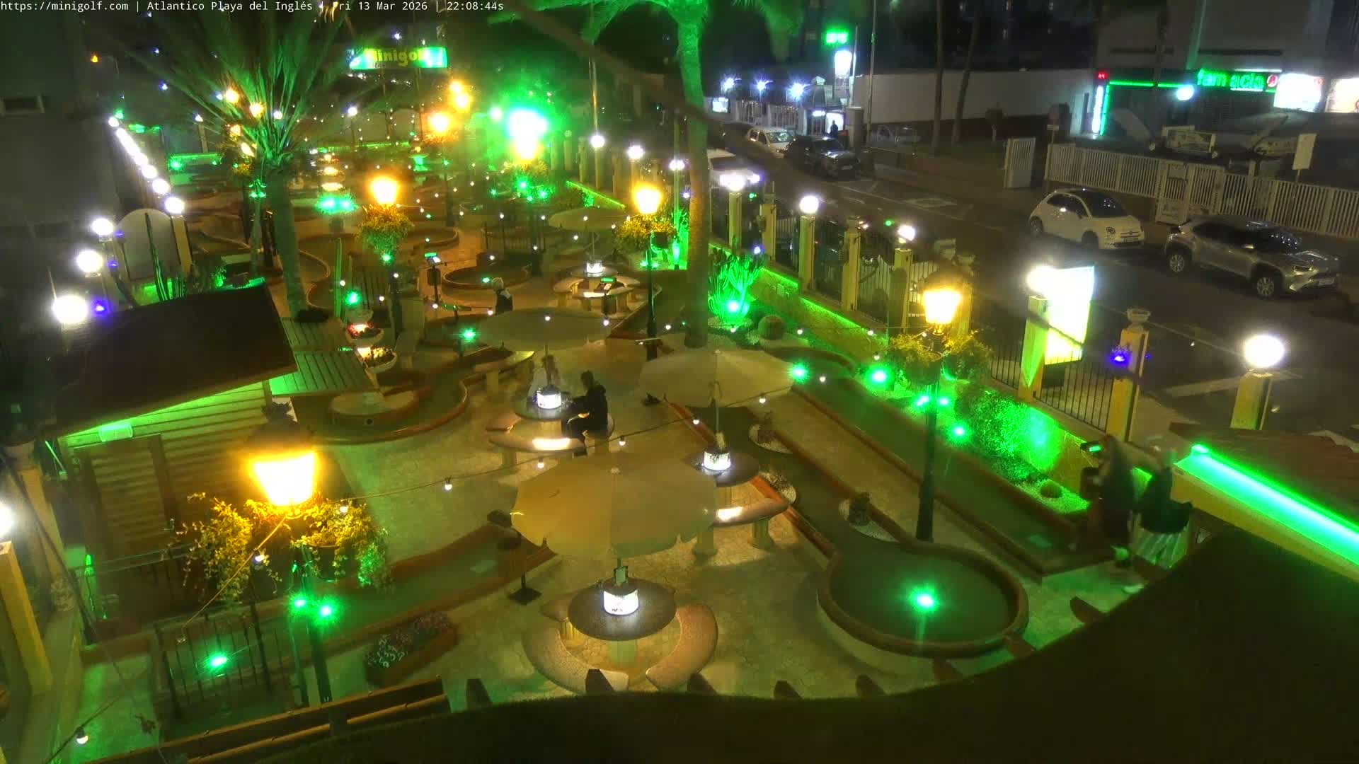 Gran Canaria, Playa del Ingles City & Atlantico Mini Golf Field Live Cam - Playa del Inglés, San Bartolomé de Tirajana, Gran Canaria, Canary Islands (Canarias), Spain
