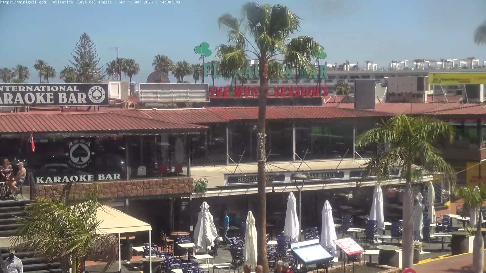 Gran Canaria, Playa del Ingles City & Atlantico Mini Golf Field Live Cam - Playa del Inglés, San Bartolomé de Tirajana, Gran Canaria, Canary Islands (Canarias), Spain