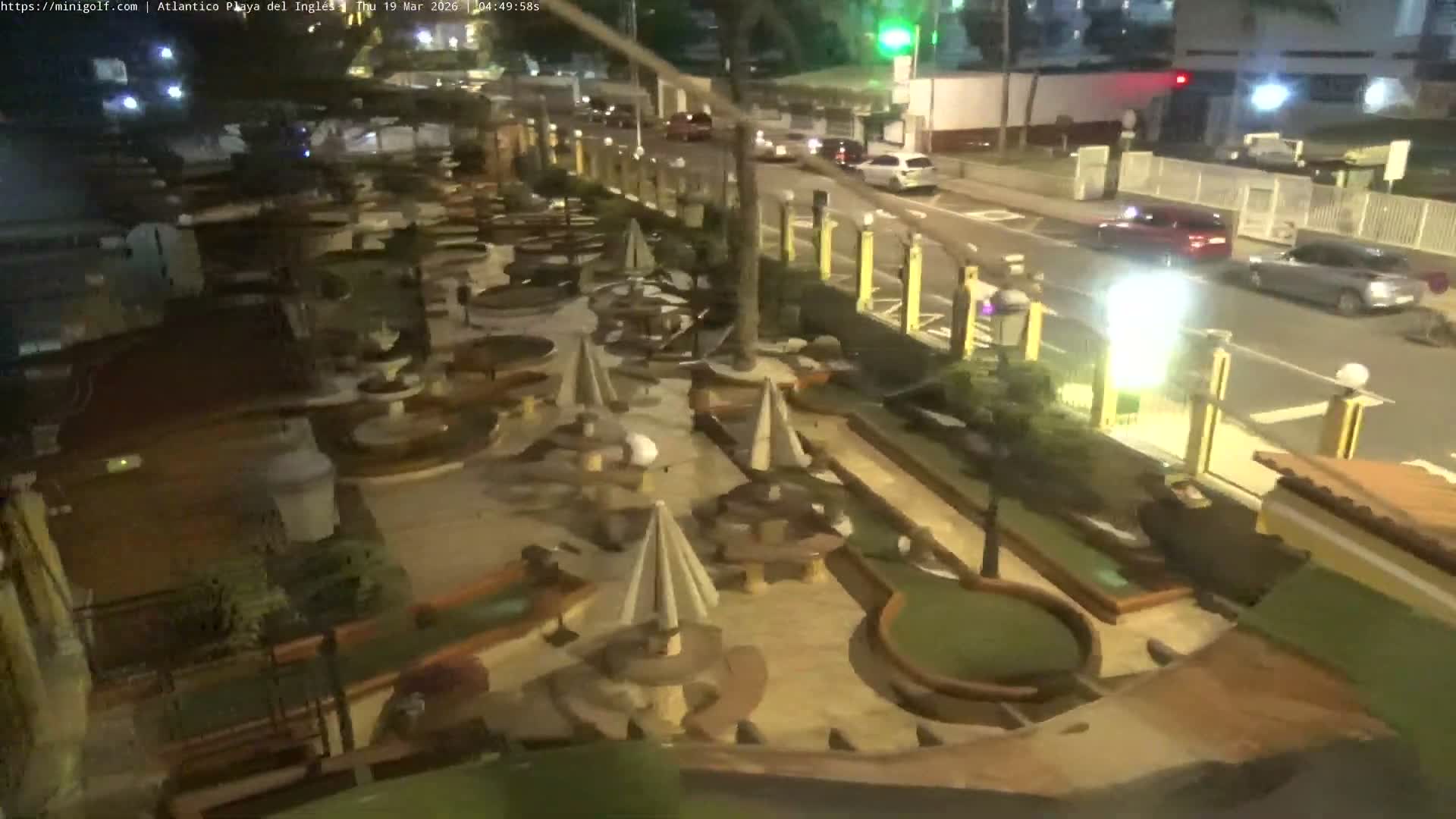 Gran Canaria, Playa del Ingles City & Atlantico Mini Golf Field Live Cam - Playa del Inglés, San Bartolomé de Tirajana, Gran Canaria, Canary Islands (Canarias), Spain