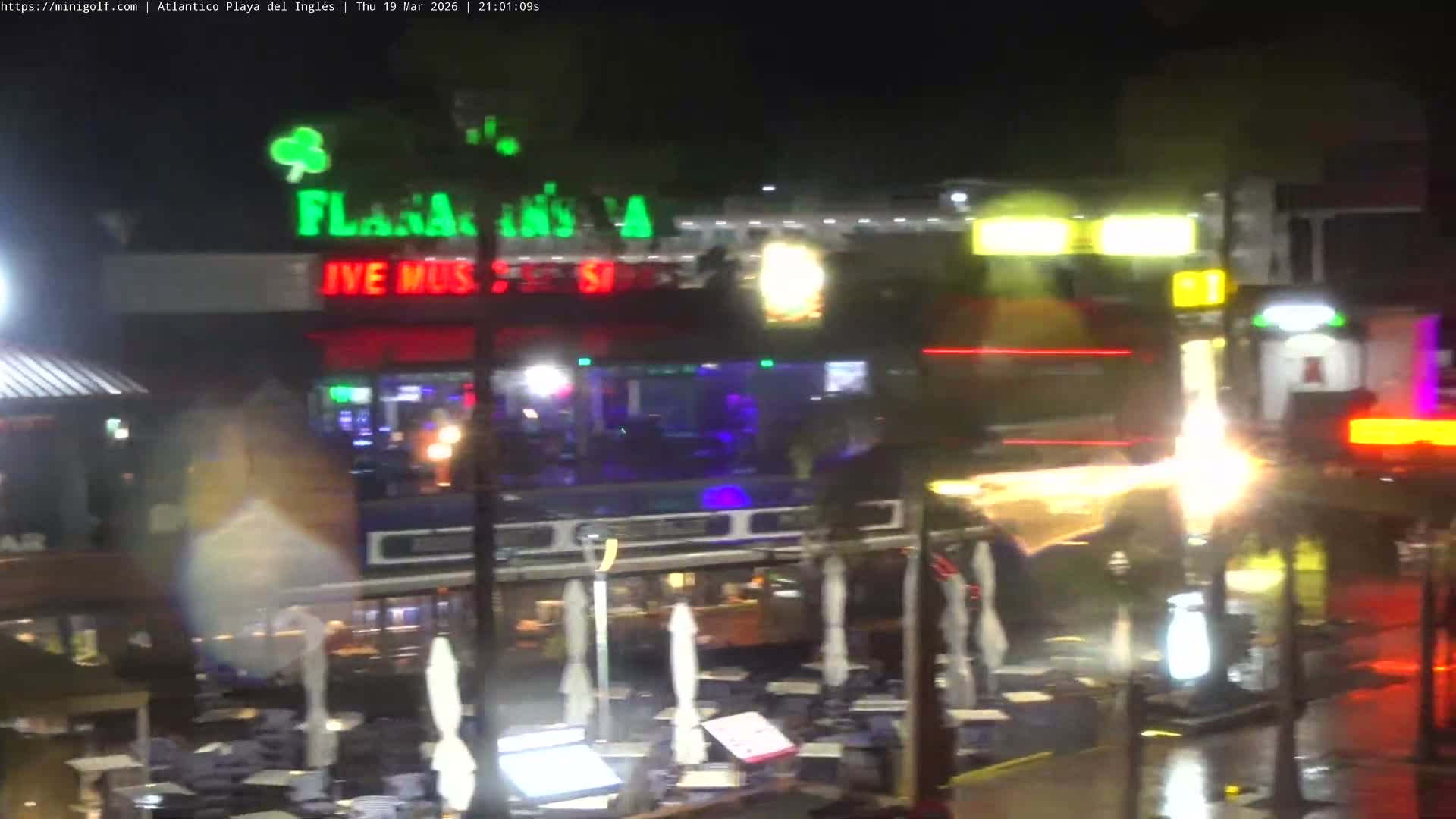 Gran Canaria, Playa del Ingles City & Atlantico Mini Golf Field Live Cam - Playa del Inglés, San Bartolomé de Tirajana, Gran Canaria, Canary Islands (Canarias), Spain
