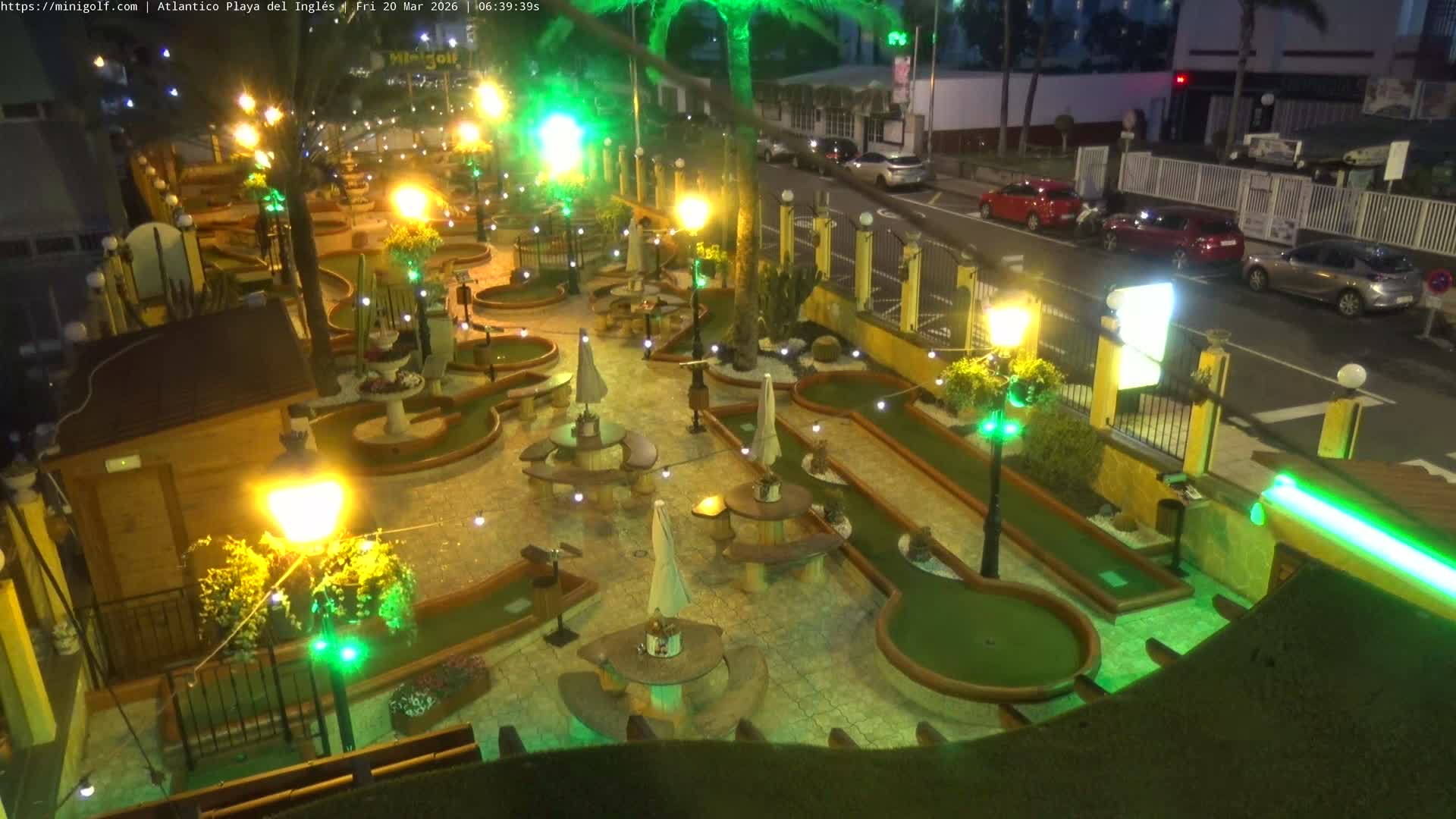 Gran Canaria, Playa del Ingles City & Atlantico Mini Golf Field Live Cam - Playa del Inglés, San Bartolomé de Tirajana, Gran Canaria, Canary Islands (Canarias), Spain