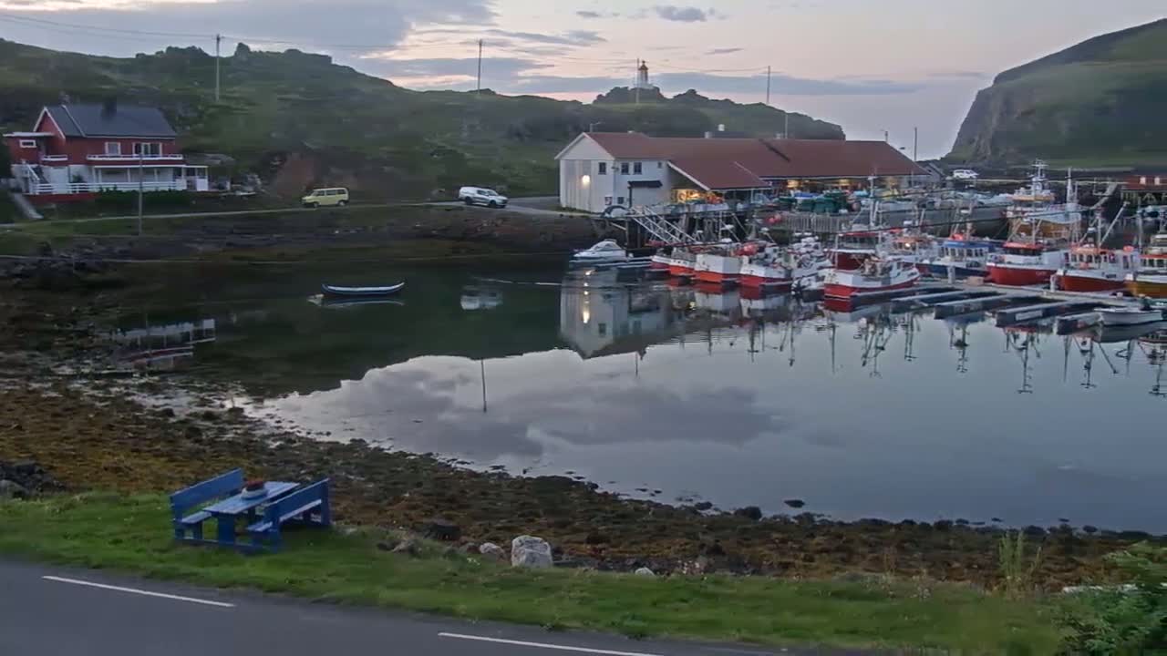 Kamøyvær (Kamoyvaer) Village & Nordkapp Havfiske (North Cape Sea Fishing Marina) Live Cam - Nordkapp, Vest-Finnmark, Finnmark, North Norway, Norway