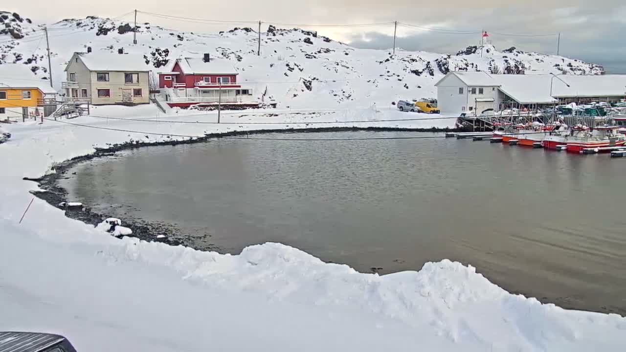 Kamøyvær (Kamoyvaer) Village & Nordkapp Havfiske (North Cape Sea Fishing Marina) Live Cam - Nordkapp, Vest-Finnmark, Finnmark, North Norway, Norway
