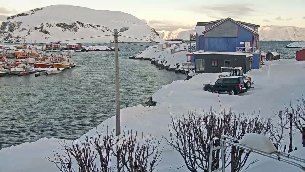 Kamøyvær (Kamoyvaer) Village & Nordkapp Havfiske (North Cape Sea Fishing Marina) Live Cam - Nordkapp, Vest-Finnmark, Finnmark, North Norway, Norway