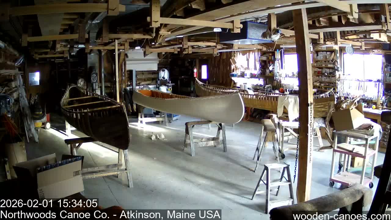 Maine, Northwood Canoe Company Shop & Yard Live Cam - Atkinson, Piscataquis, Maine, USA