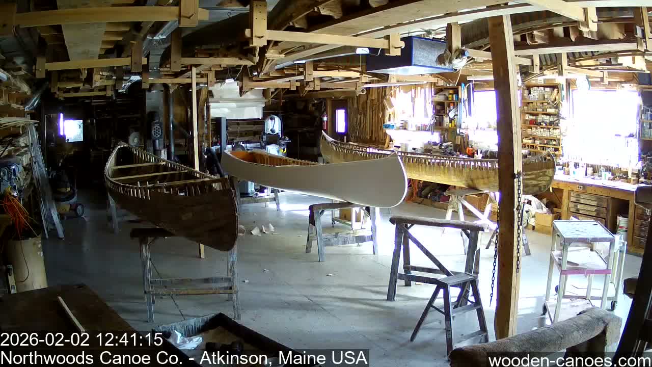 Maine, Northwood Canoe Company Shop & Yard Live Cam - Atkinson, Piscataquis, Maine, USA