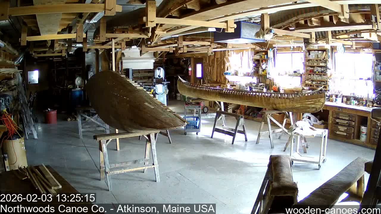 Maine, Northwood Canoe Company Shop & Yard Live Cam - Atkinson, Piscataquis, Maine, USA